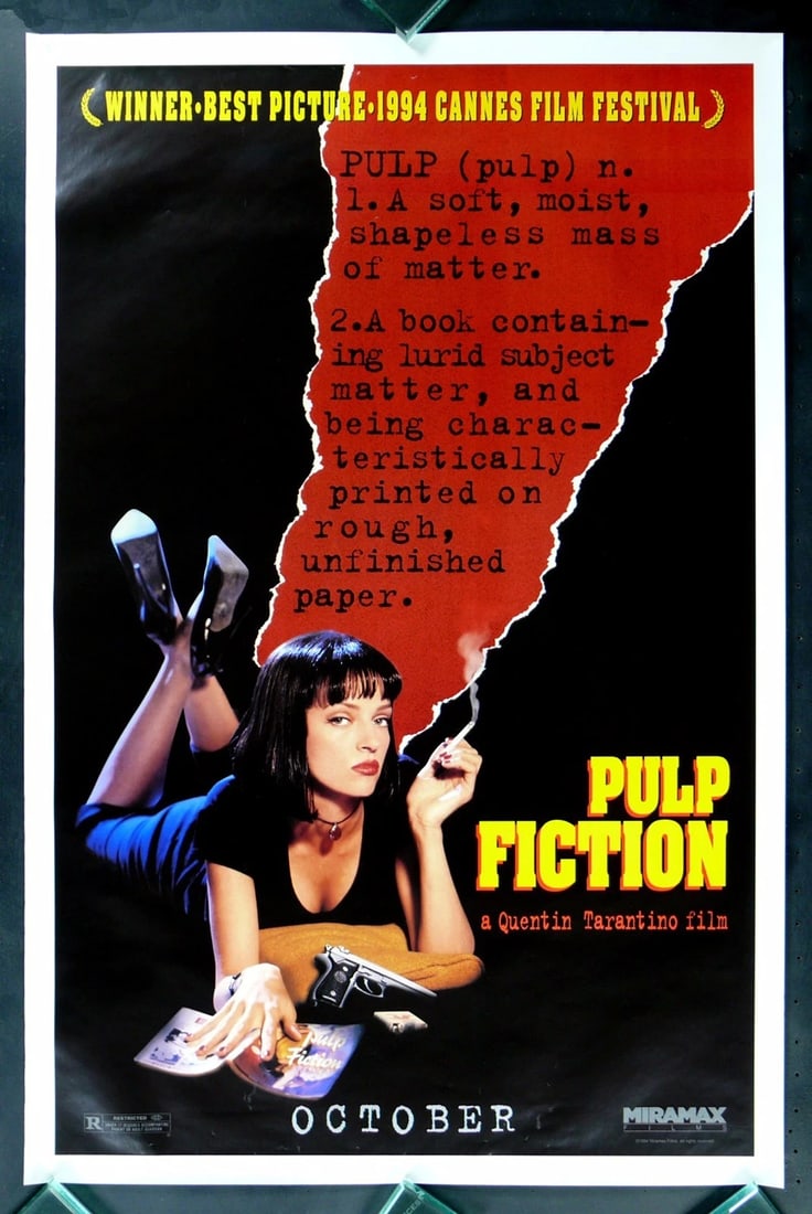 PULP FICTION DICTIONARY ADVANCE ORIGINAL MOVIE POSTER 1994 (1 of 1)