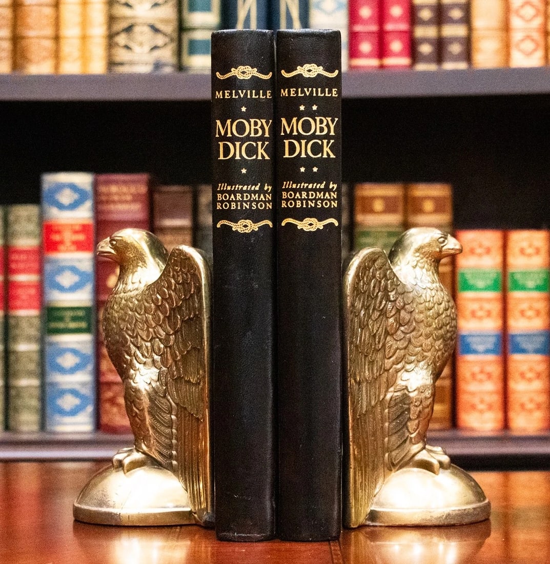 1943 Moby Dick The Whale Herman Melville Limited Signed by Illustrator 10"Tall: Binding: Leather,Place of Publication: New York,Signed: Yes,Publisher: The Limited Editions Club,Subject: Literature & Fiction,Original/Facsimile: Original,Year Printed: 1943,Language: English,Illustr