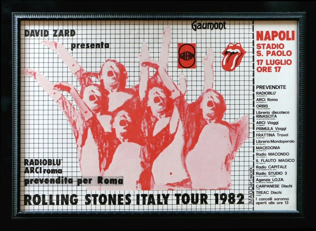 ROLLING STONES ITALIAN ROCK CONCERT TOUR POSTER 1982 MUSIC (1 of 1)