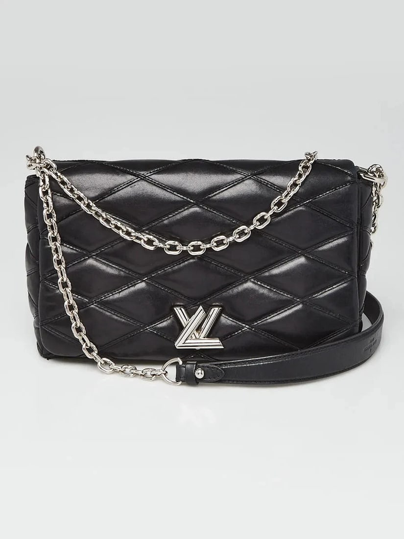 Louis Vuitton Black Quilted Lambskin Leather GO-14 Malletage MM Bag: Condition: Pre-owned - Good,Brand: Louis Vuitton,Exterior Material: Leather,Style: Everyday Bags,Exterior Color: Black,Department: Women