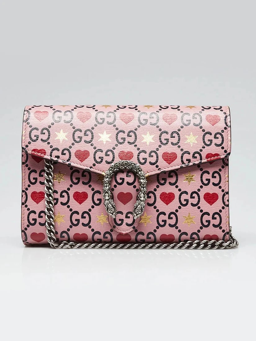 Gucci Limited Edition Pink Textured Leather Valentines Day Dionysus Mini Wall...: Condition: Pre-owned - Good,Brand: Gucci,Exterior Material: Leather,Style: Crossbody Bags,Everyday Bags,Exterior Color: Pink,Department: Women,Country of Origin: Italy