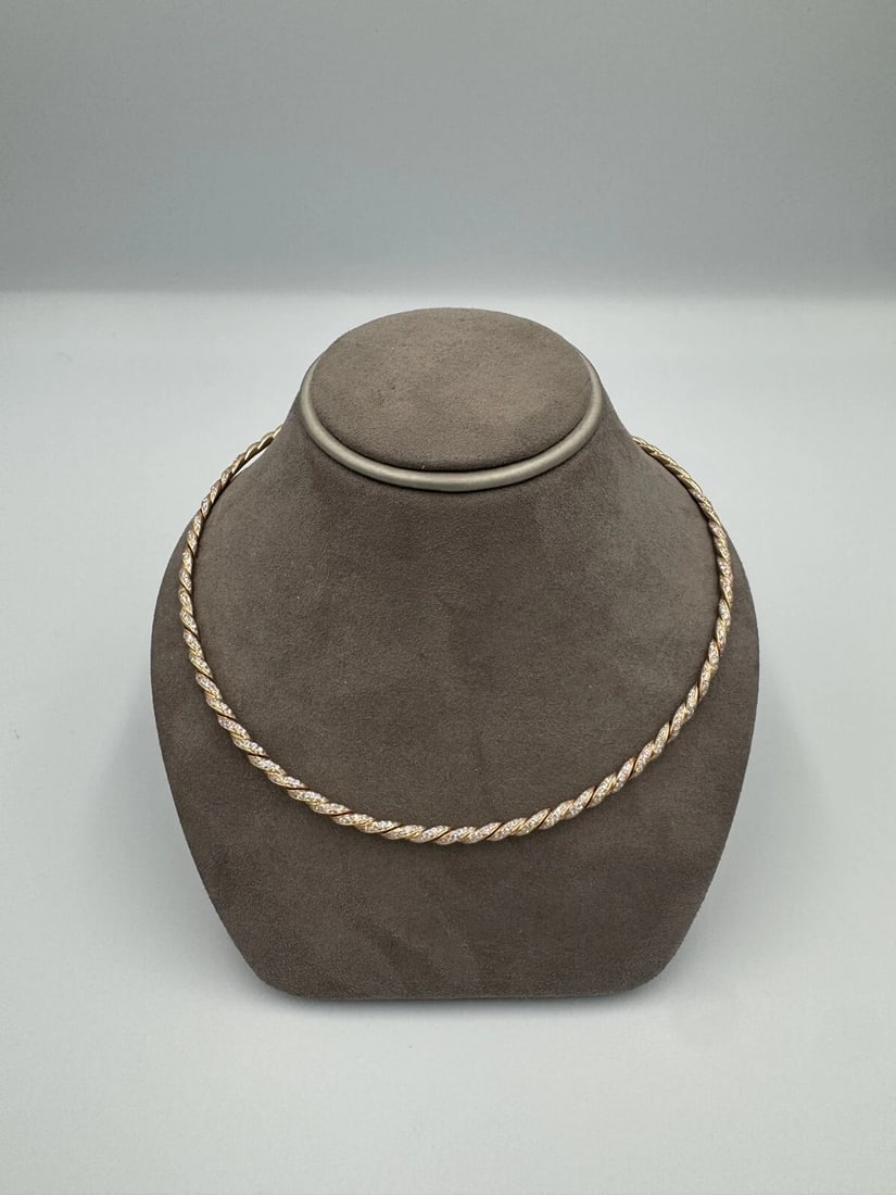 David Yurman Paveflex Necklace set in 18K Rose Gold with Diamonds: Condition: New without packaging,Brand: David Yurman,Type: Necklace,Metal Purity: 18k,Collection: David Yurman Pavéflex,Style: Statement,Metal: Rose Gold,Main Stone: Pavé diamonds