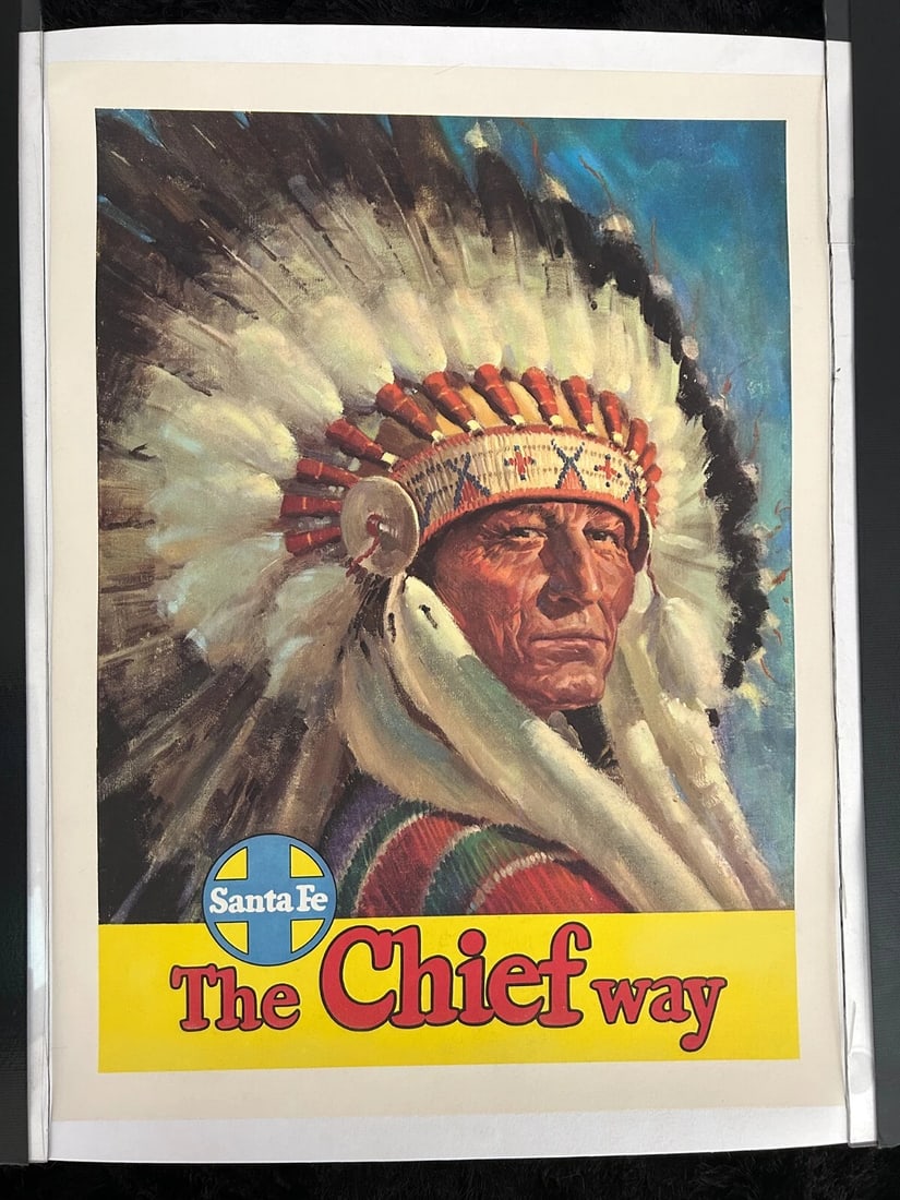 "THE CHIEF WAY " Santa Fe Railway -Original -LINEN LINED- Poster 24"hx18"w (1 of 6)