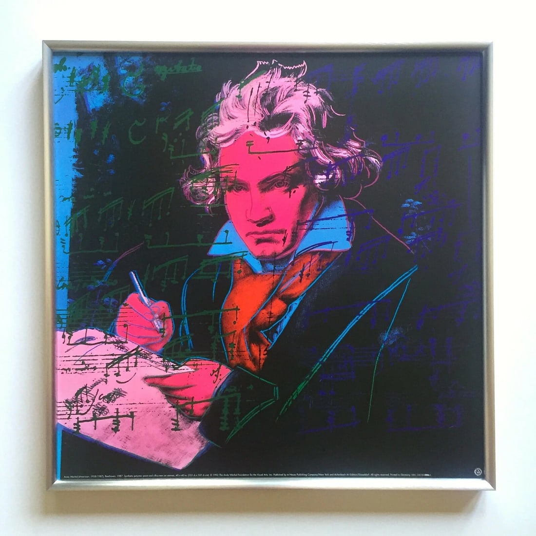 ANDY WARHOL FOUNDATION RARE 1992 LITHOGRAPH PRINT FRAMED POSTER "BEETHOVEN" 1987 (1 of 12)