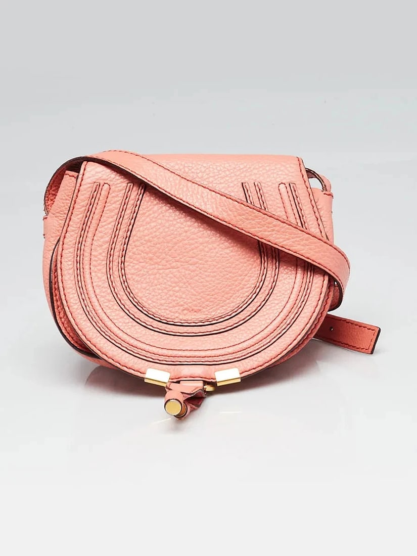 Chloe Pink Leather Marcie Mini Crossbody Bag: Condition: Pre-owned - Good,Brand: Chloe,Exterior Material: Leather,Style: Crossbody Bags,Everyday Bags,Exterior Color: Pink,Department: Women