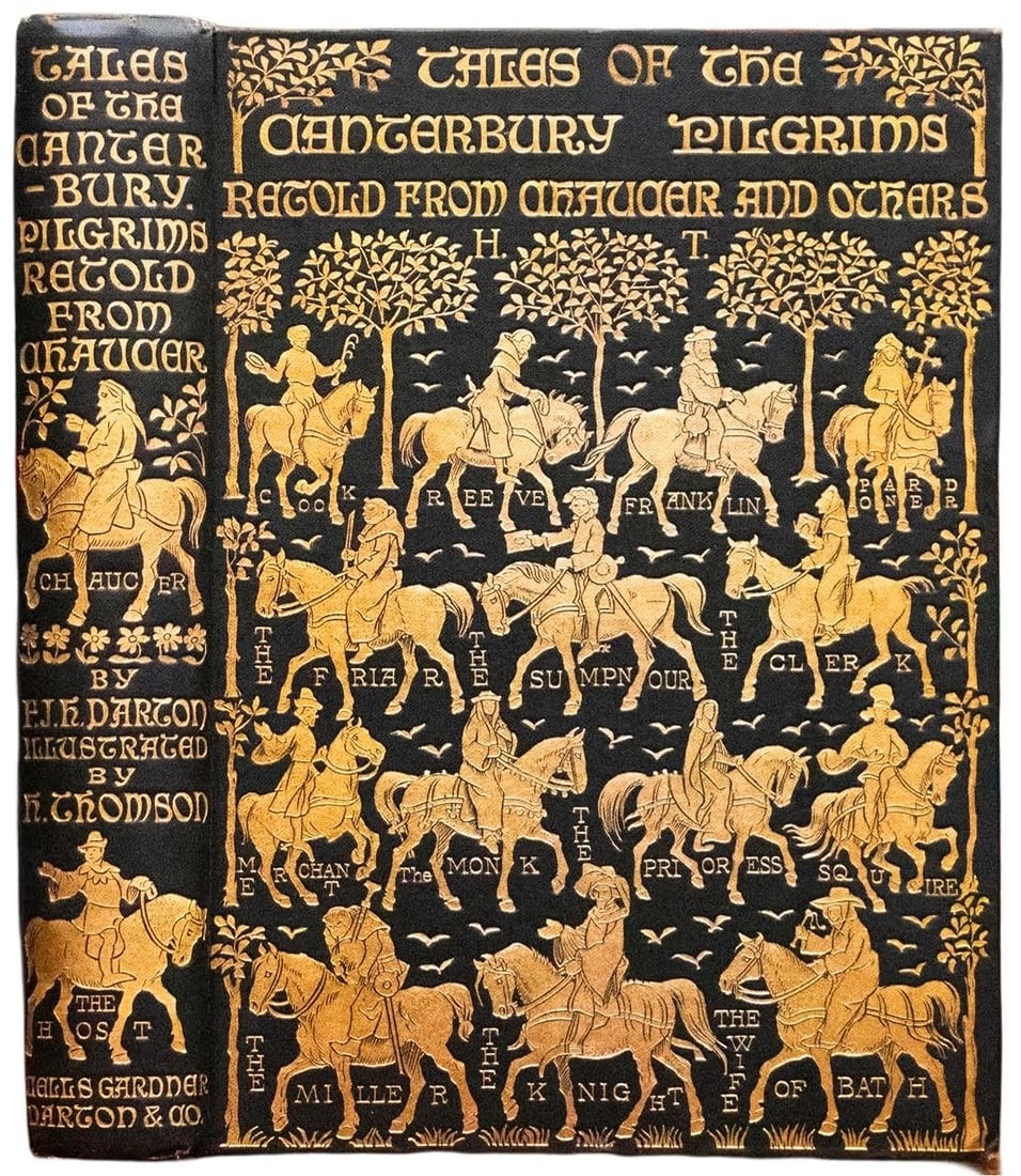 1906 Tales of the Canterbury Pilgrims Chaucer Fine Binding Thomson Illustrated (1 of 11)