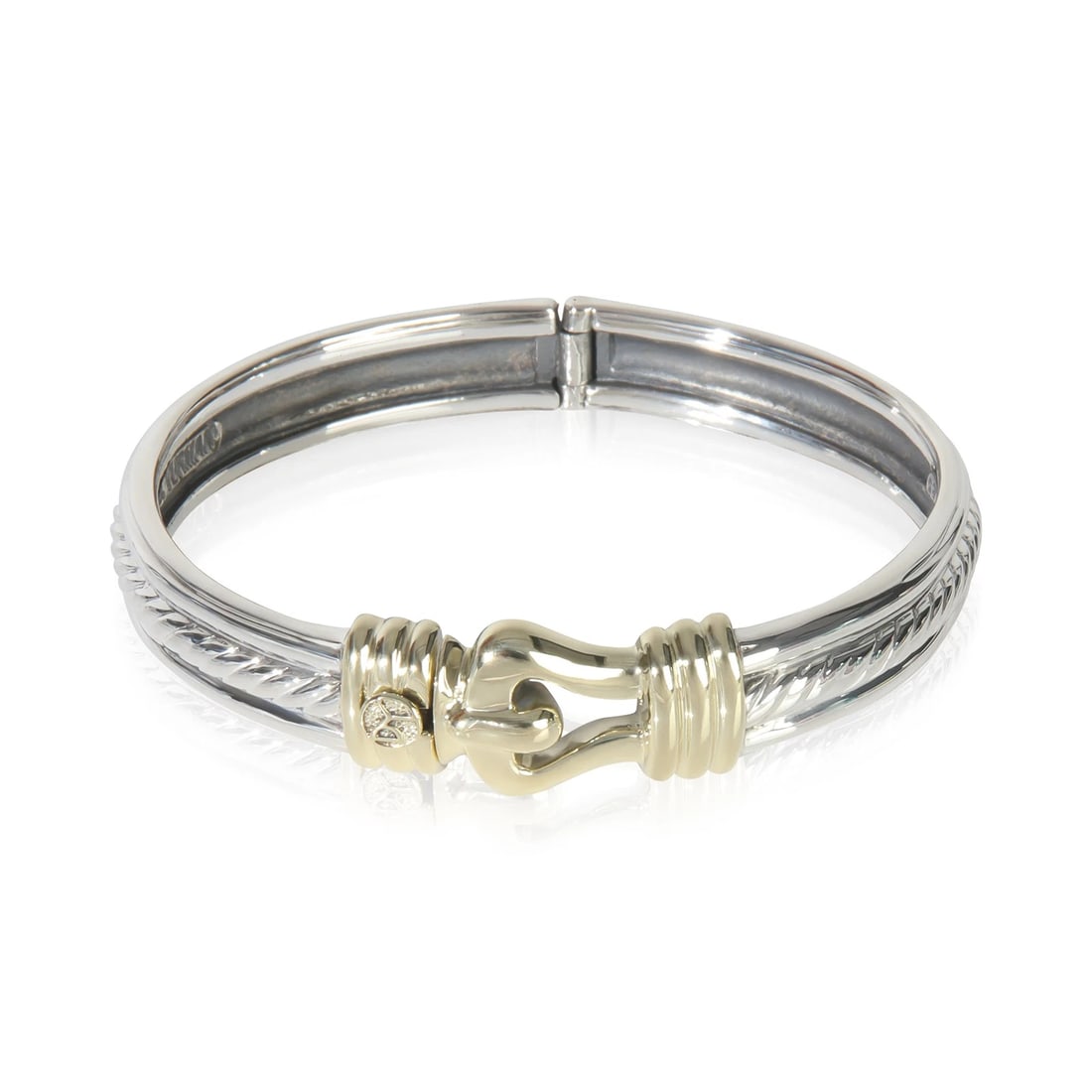 David Yurman Yellow Gold & Sterling Silver Vintage Buckle Bracelet (1 of 5)