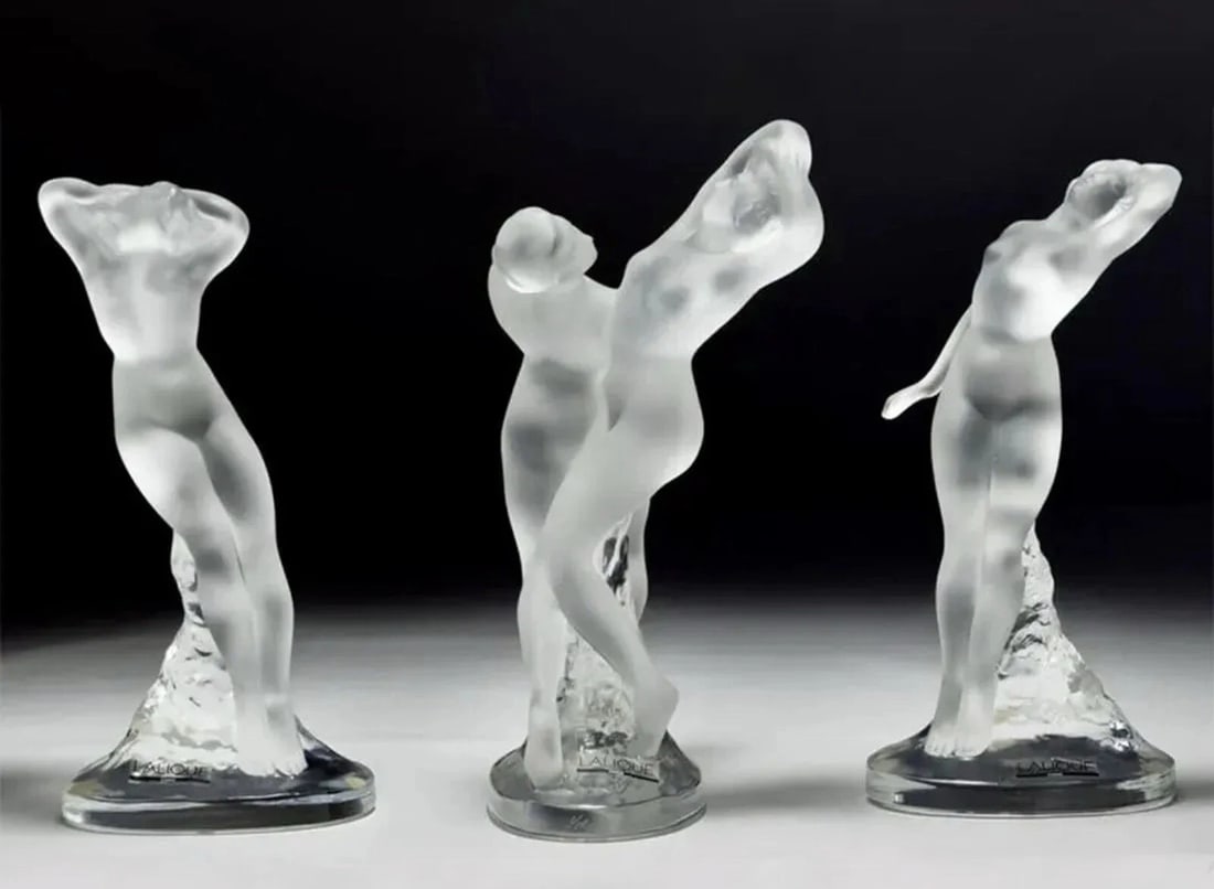 A Group of Three Lalique Clear and Frosted Glass Figures, after 1945 Signed (1 of 7)