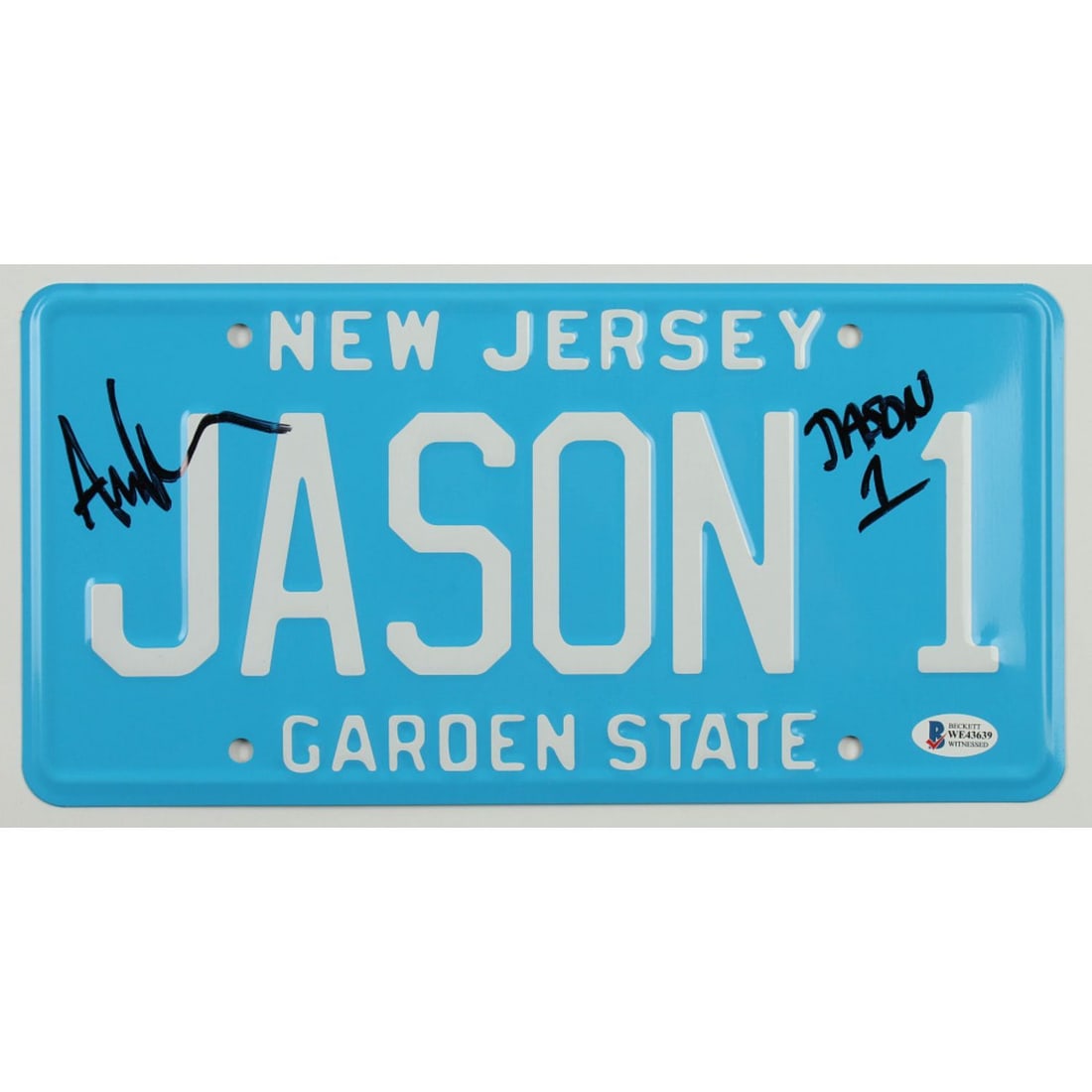 Ari Lehman Signed "Friday the 13th" New Jersey License Plate Inscribed "Jason 1" (Beckett COA) (1 of 1)