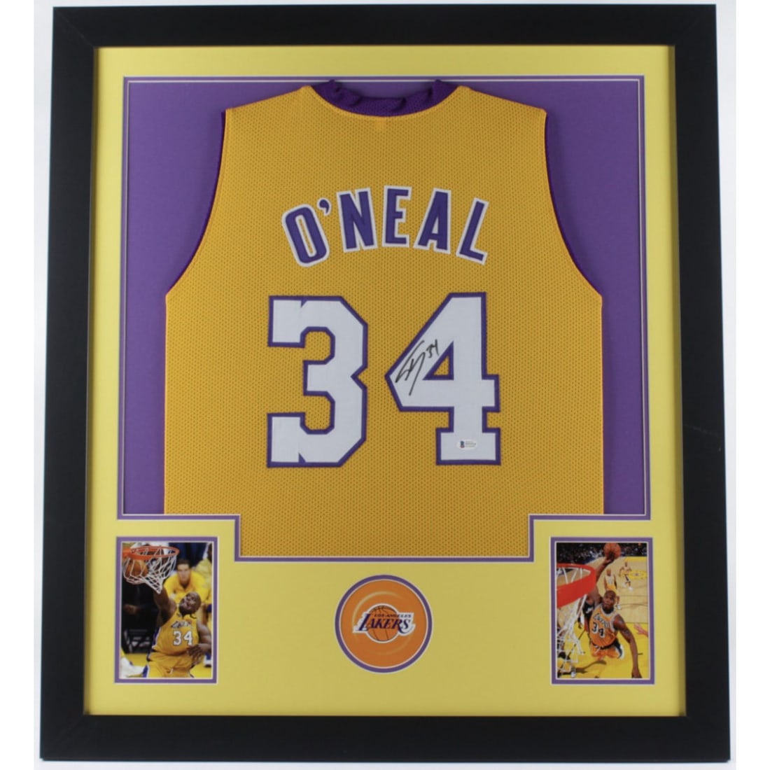 Shaquille O'Neal Signed 31x35 Custom Framed Jersey Display (Beckett COA) (1 of 1)