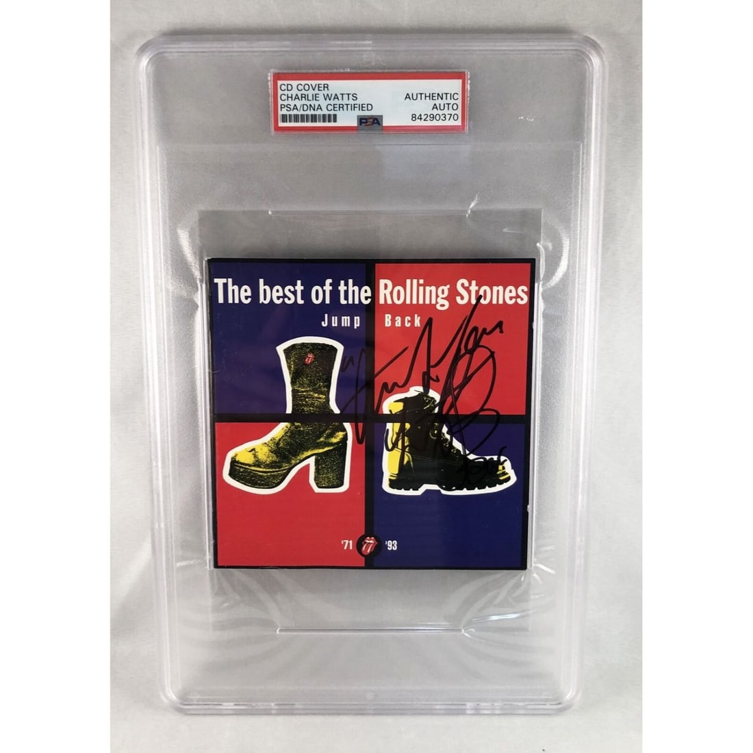 Charlie Watts Signed CD Cover PSA SLABBED: Charlie Watts Signed CD Cover PSA SLABBED