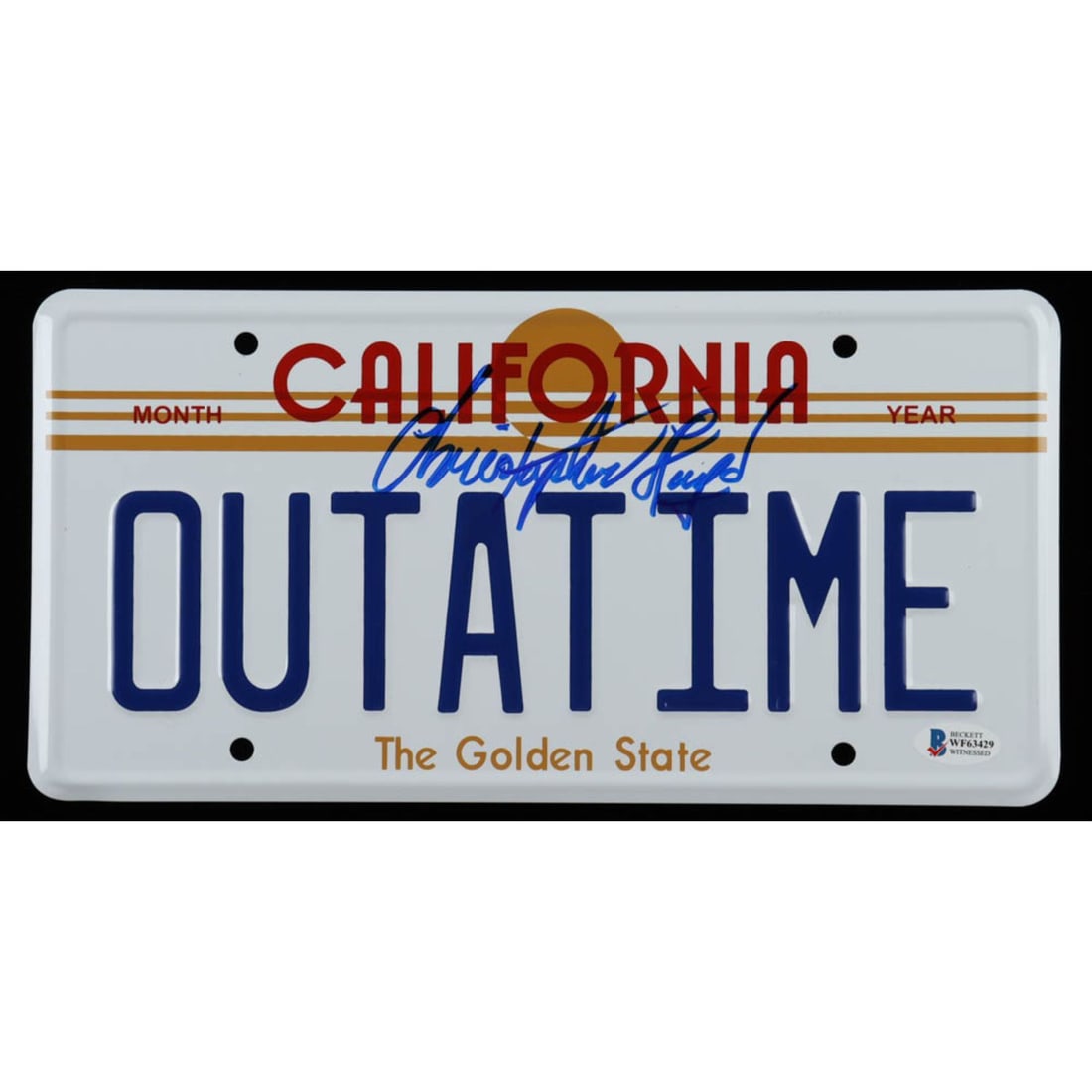 Christopher Lloyd Signed "Back to the Future" California License Plate (Beckett COA) (1 of 1)