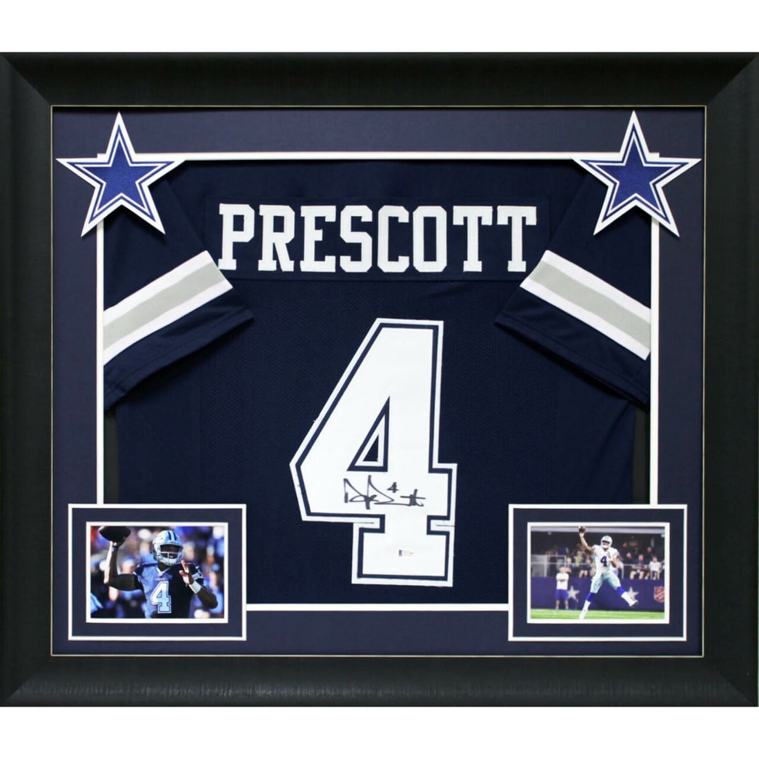 Dak Prescott Authentic Signed Navy Blue Pro Style Framed Jersey BAS Witnessed (1 of 1)