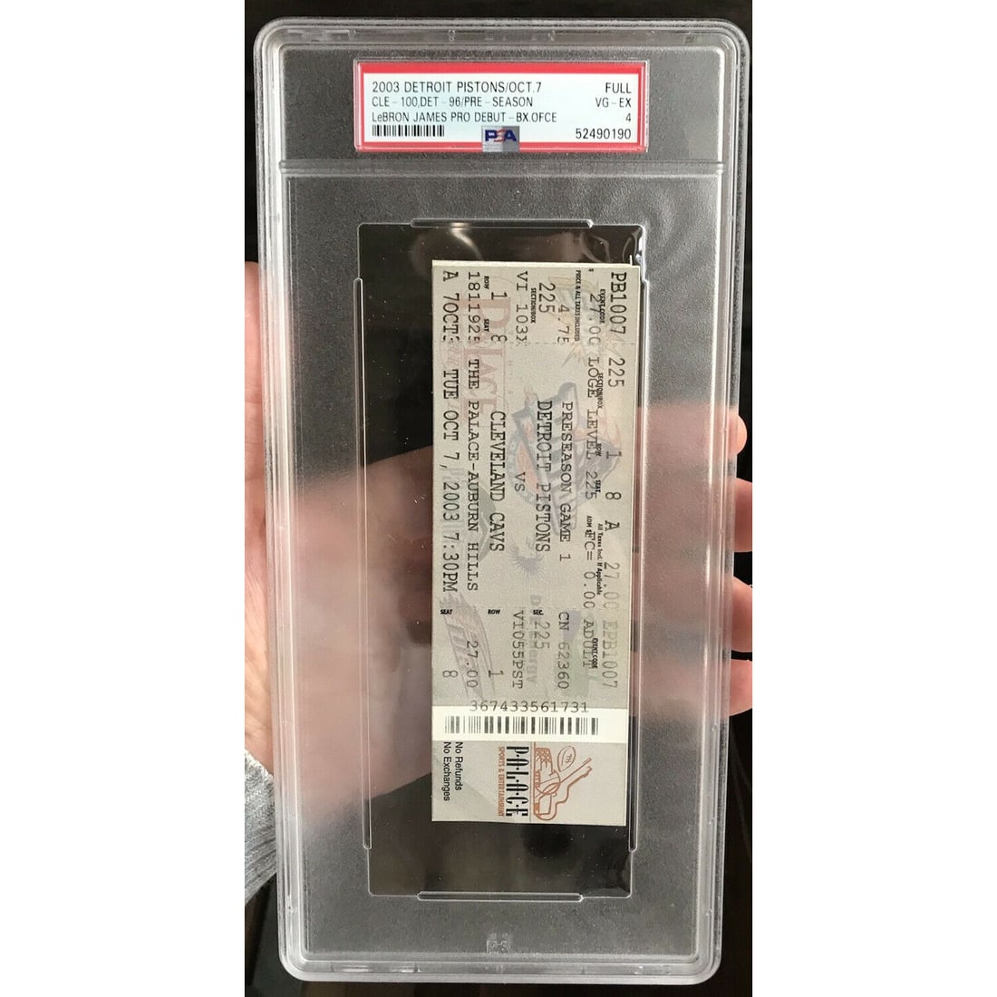 RARE LeBron James NBA Pro-Debut Full Ticket PSA 4 (1 of 2)