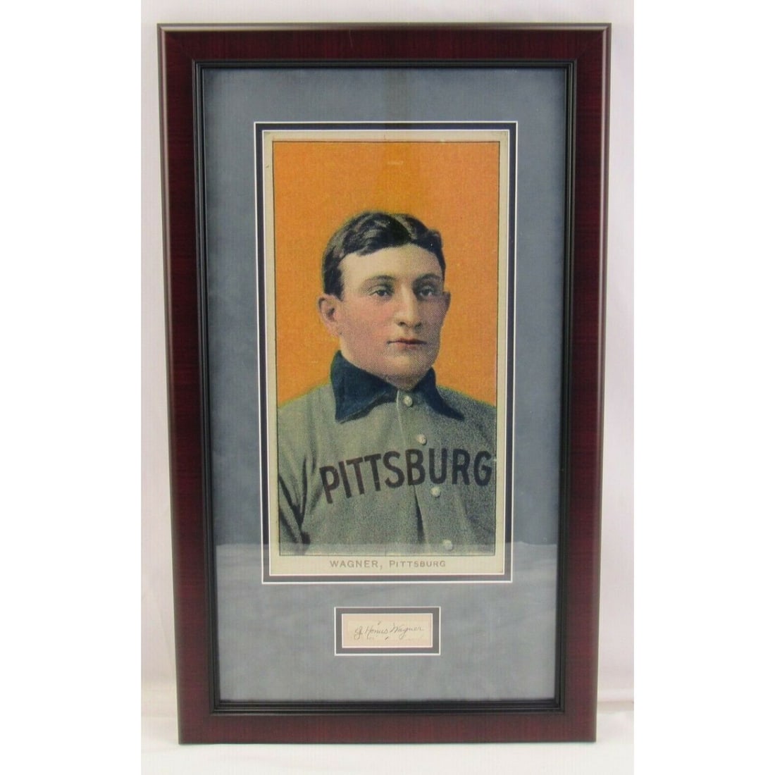 Honus Wagner Signed Framed Cut Signature w/ 8x14 T206 Photo JSA LOA (1 of 2)