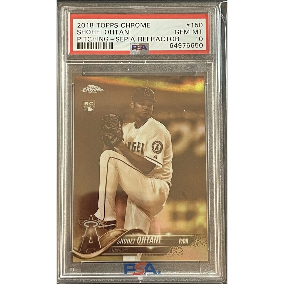 Shohei Ohtani 2018 Topps Chrome Sepia Refractor #150 Rookie Card PSA 10 GEM MT (1 of 1)