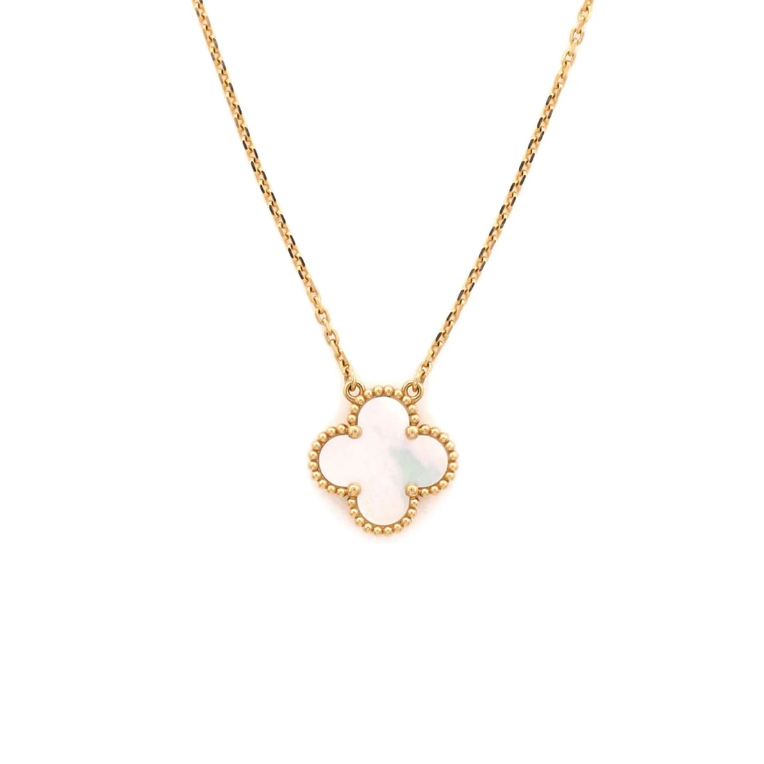 Van Cleef & Arpels Vintage Alhambra Pendant Necklace 18K Yellow Gold and Mother (1 of 4)
