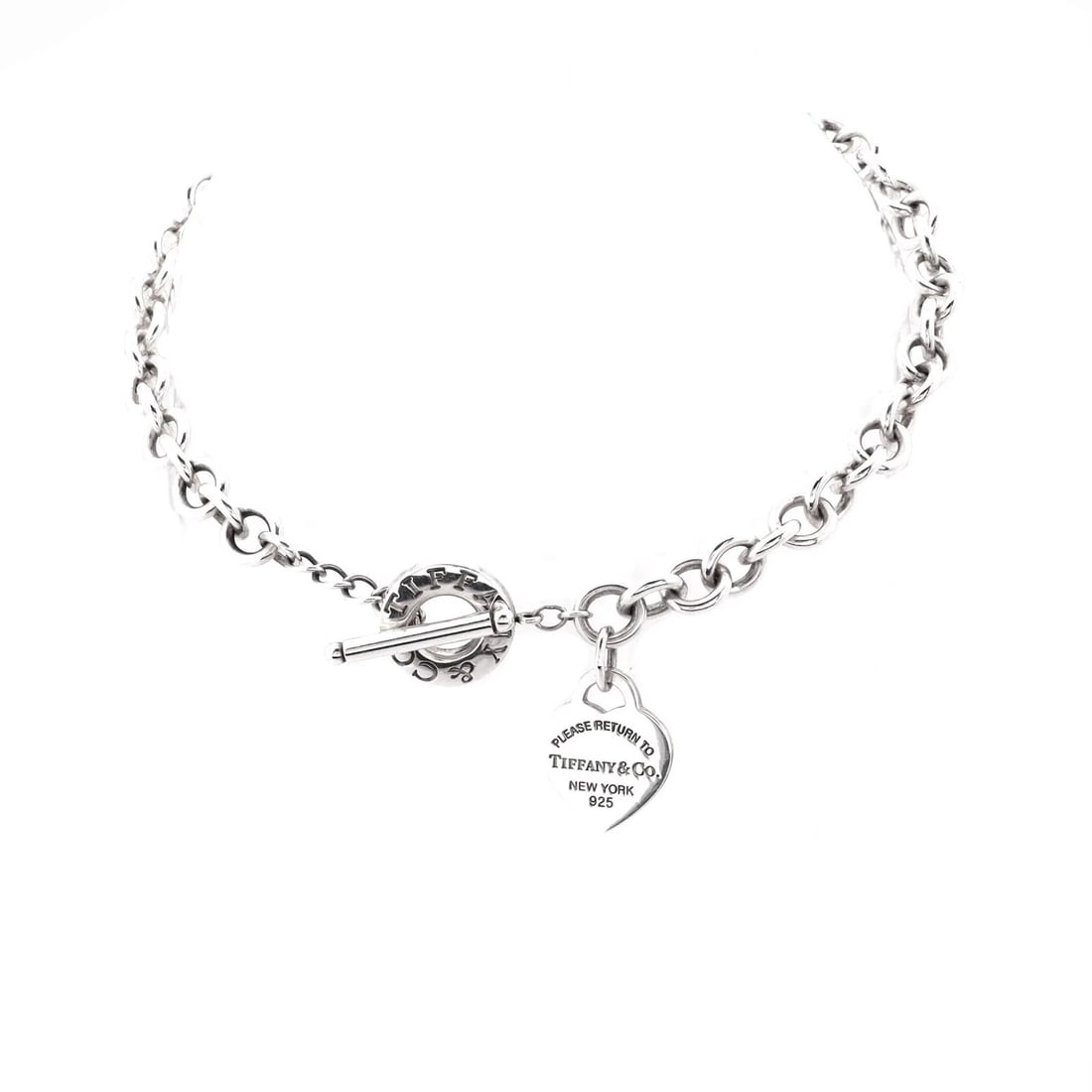 Tiffany & Co. Heart Tag Toggle Chain Necklace Sterling Silver: Measurements: Height 16", Width 27". Condition: Pre-owned,Style: Chain,Brand: Tiffany & Co.,Type: Necklace,Color: Silver,Metal: Unknown,Main Stone: Unknown,Material: Sterling Silver,Metal Purity: