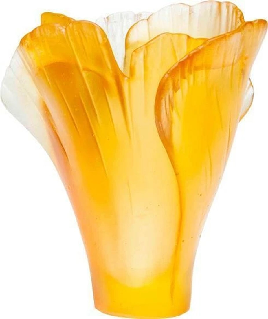 NEW DAUM CRYSTAL MINI GINKGO TULIP VASE #05157-3/C BRAND NIB FRENCH (1 of 1)