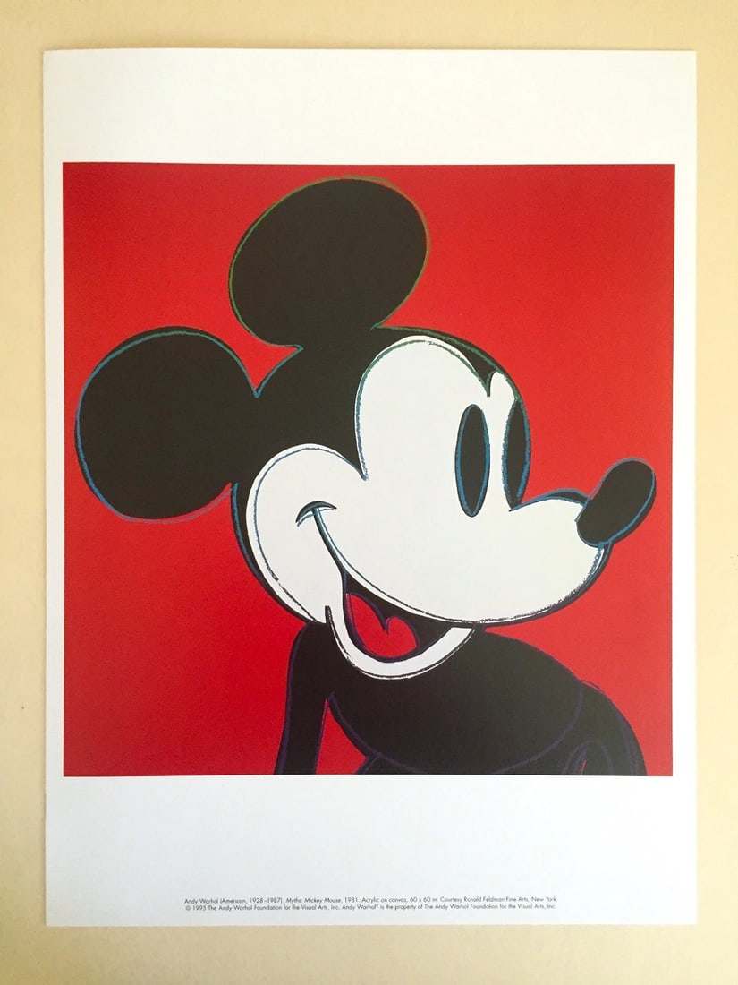 ANDY WARHOL FOUNDATION RARE 1995 LITHOGRAPH POP ART PRINT " MICKEY MOUSE " 1981 (1 of 6)