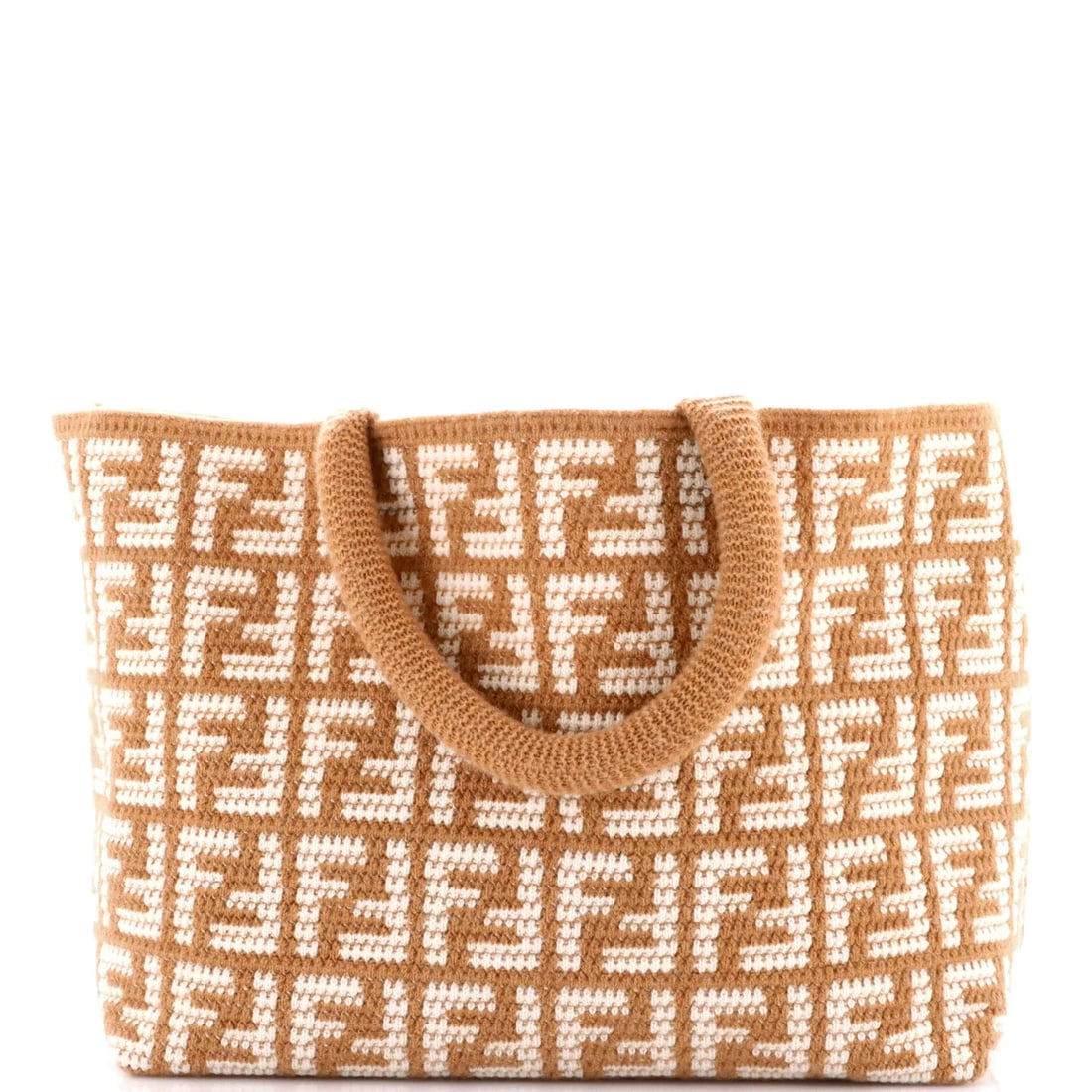Fendi Shopper Tote Zucca Crochet Cashmere Large (1 of 6)