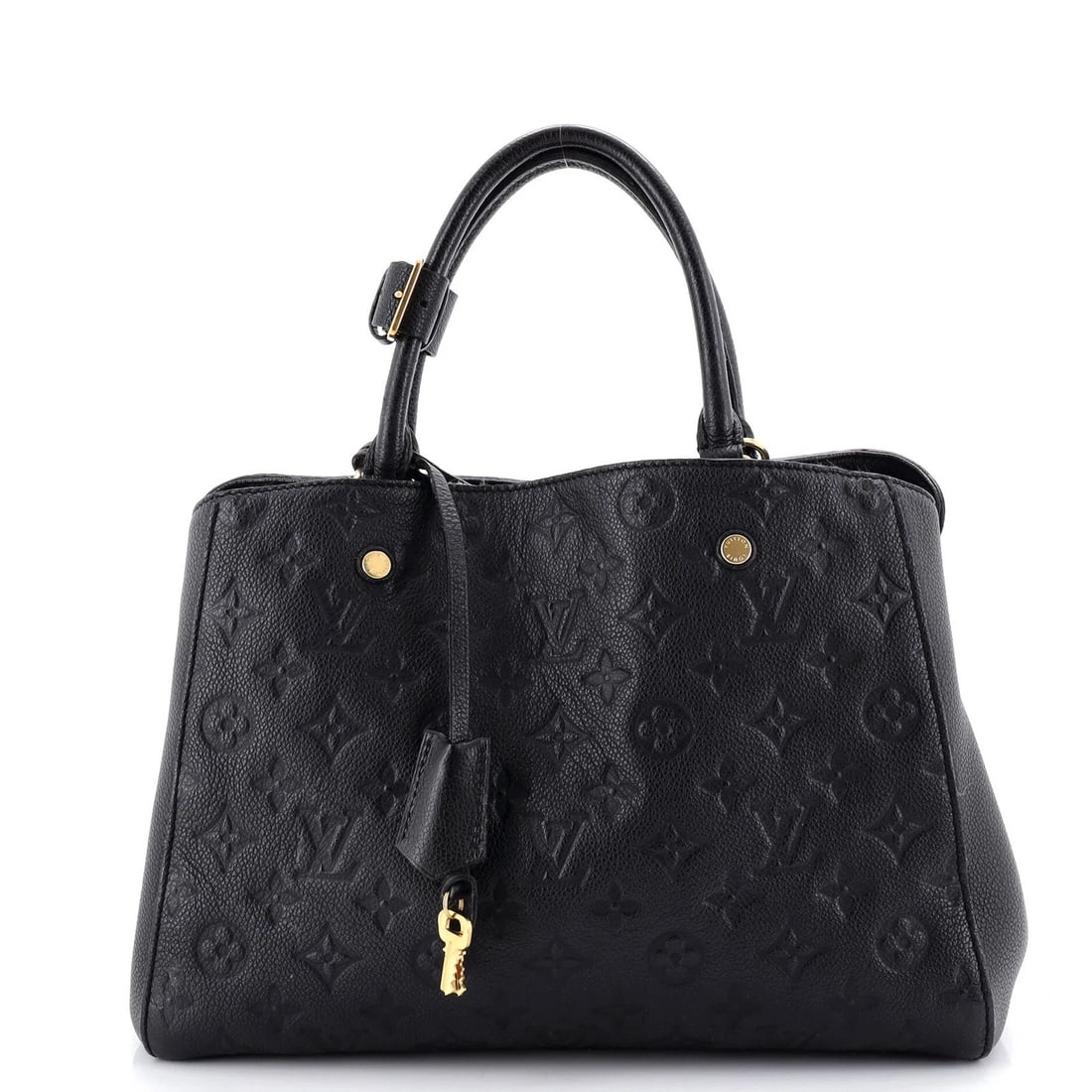 Louis Vuitton Montaigne Handbag Monogram Empreinte Leather MM: Condition: Pre-owned - Good,Brand: Louis Vuitton,Exterior Material: Leather,Style: Top Handle,Exterior Color: Black,Department: Women,Size: Mm,Accessories: Keys, Poignet, Dust Bag, Clochette, Lock