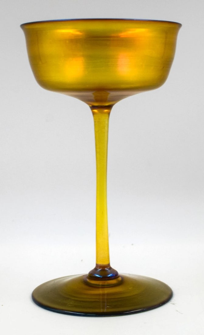 Tiffany Gold Favrille Champagne Coupe Glass - Signed LCT (1 of 6)