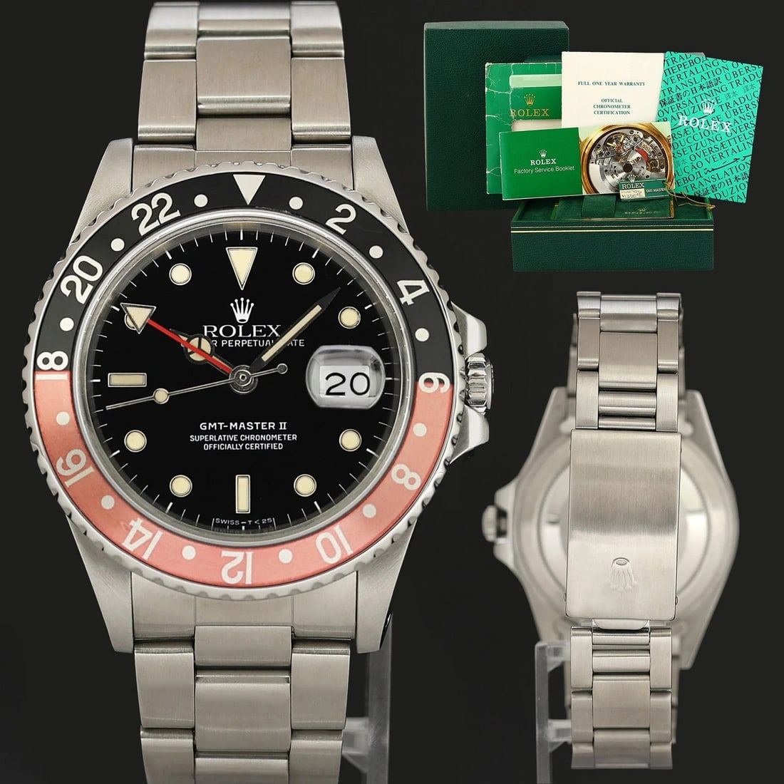 PAPERS 1984 Rolex GMT-Master II 2 Fat Lady Coke Red Steel 16760 40mm Watch Box and Papers - RARE: Condition: Pre-owned - Excellent,Brand: Rolex,Department: Men,Type: Wristwatch