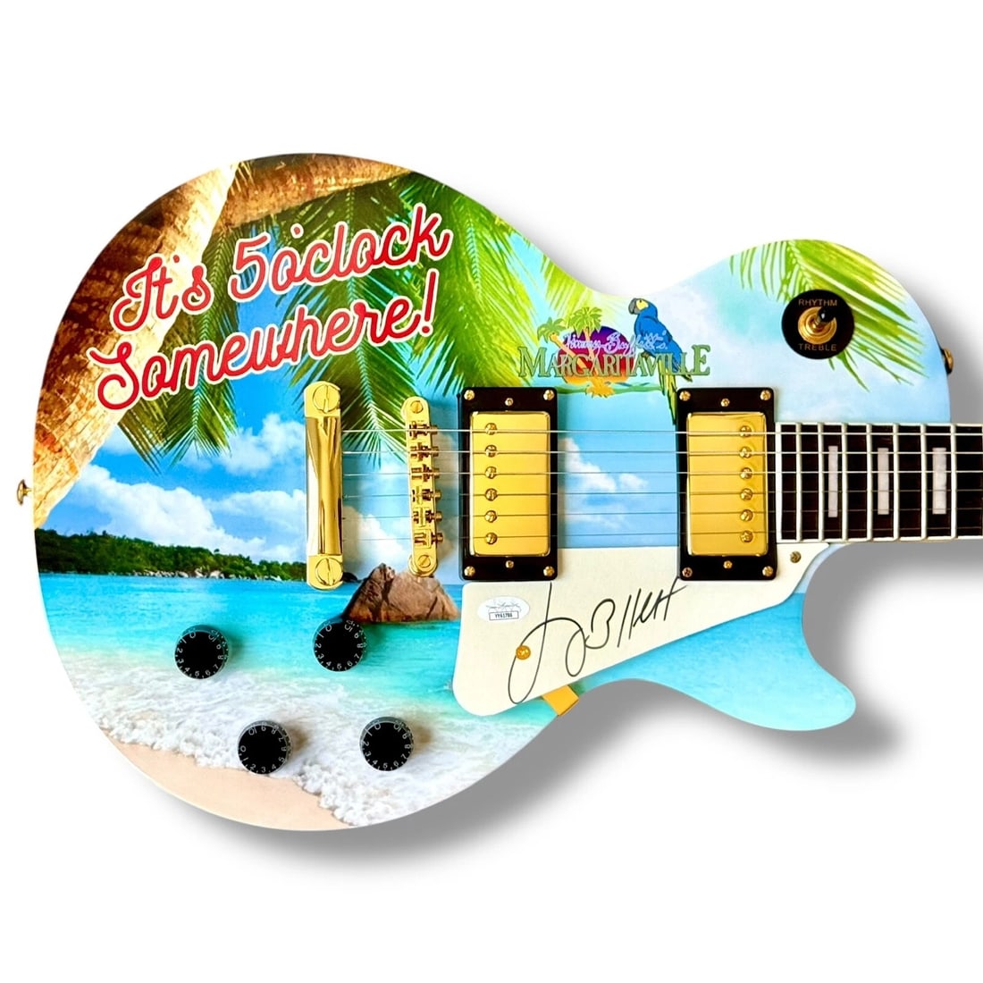 Jimmy Buffett Signed Guitar Custom Graphics JSA COA It's 5 O'Clock Somewhere (1 of 4)