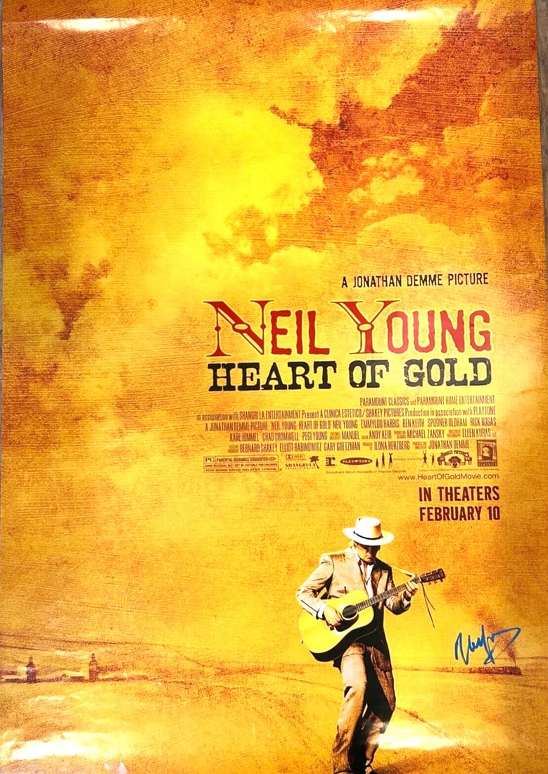 NEIL YOUNG Signed Autograph "Heart Of Gold" Movie Light Box Poster JSA LOA (1 of 3)