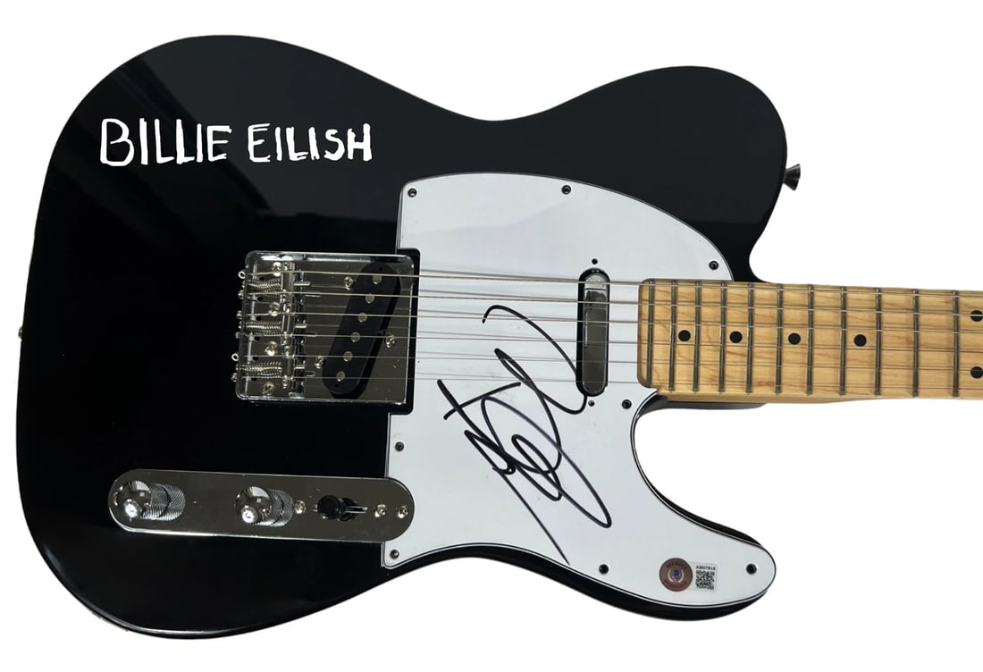 Billie Eilish Signed Autograph Electric Guitar Bad Guy Singer BAS Beckett COA (1 of 3)