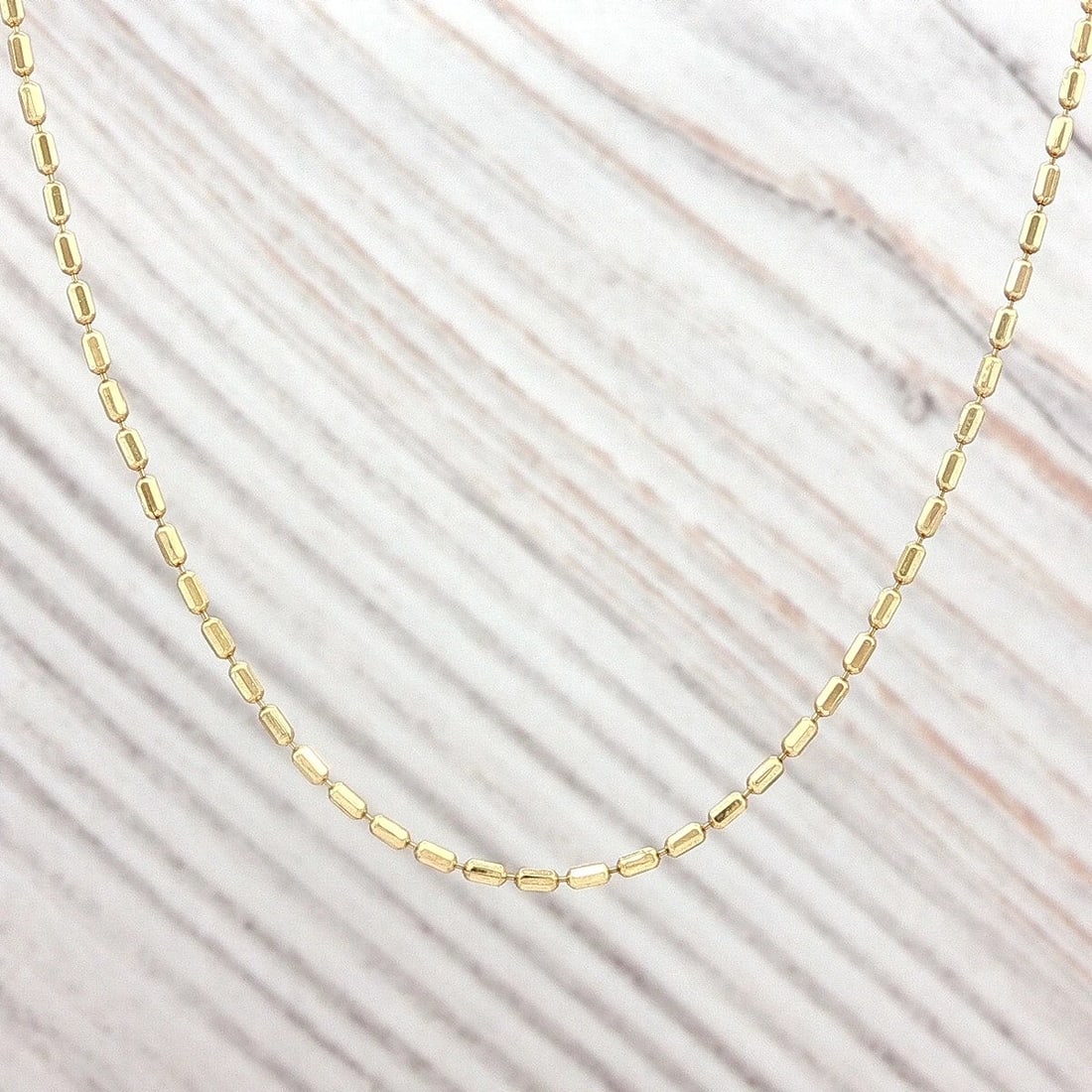Disco Beaded Chain In 14k Yellow Gold: Condition: Pre-owned - Good,Brand: Unbranded,Type: Necklace,Metal Purity: 14k,Closure: Lobster,Occasion: Anniversary, Birthday, Christmas, Confirmation/Communion, Father's Day, Graduation, Mother's Da