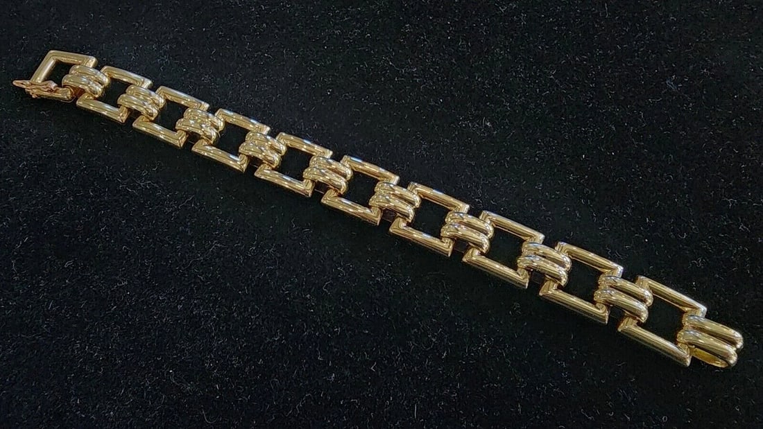 CARTIER Retro 1940s 14k Yellow Gold Link Bracelet w/Box (1 of 7)