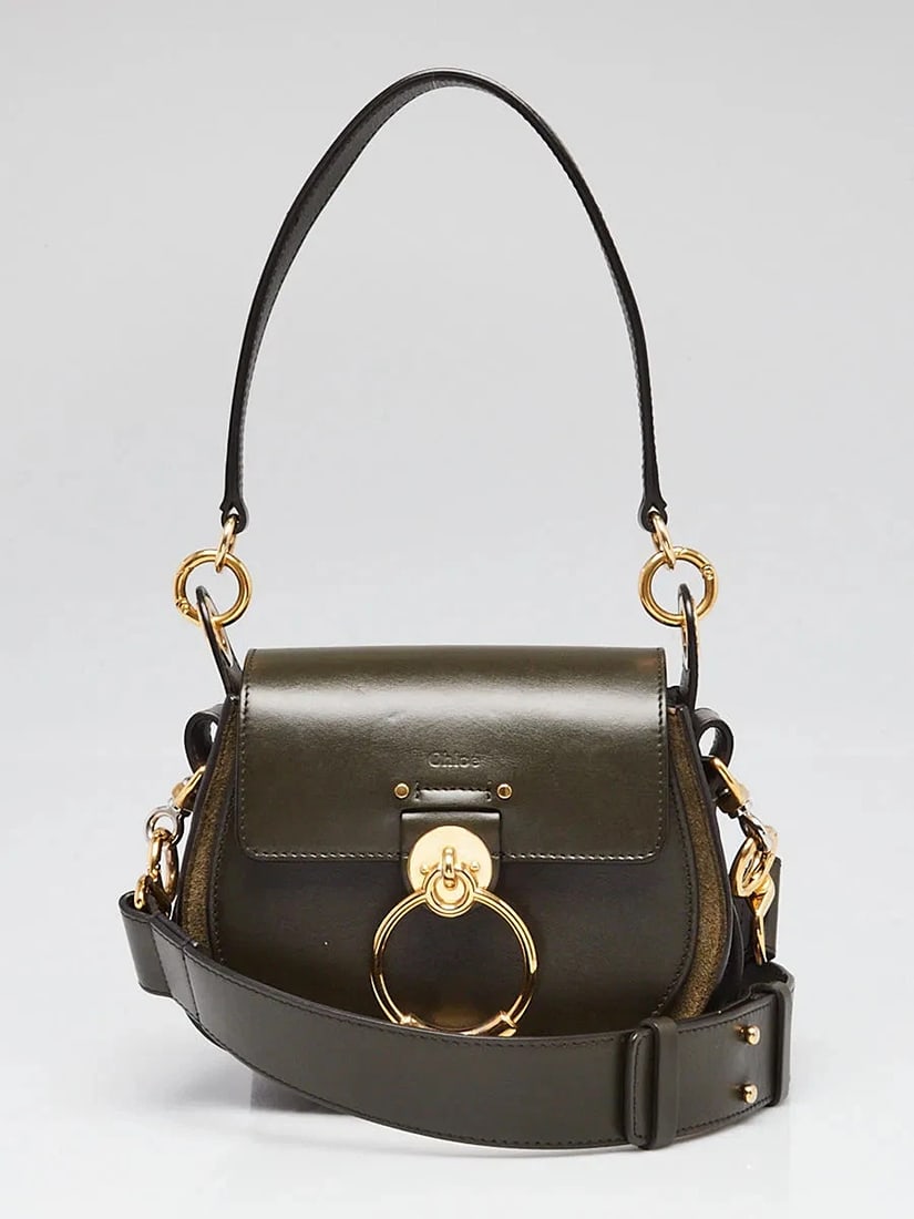 Chloe Green Smooth Leather Tess Saddle Bag: Condition: Pre-owned - Good,Brand: Chloe,Exterior Material: Leather,Suede,Style: Crossbody Bags,Everyday Bags,Exterior Color: Green,Department: Women