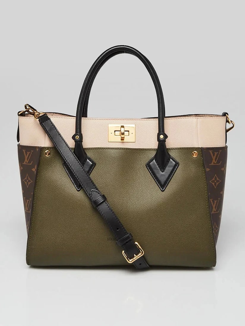 Louis Vuitton Laurel Leather And Monogram Canvas On My Side Bag: Condition: Pre-owned - Good,Brand: Louis Vuitton,Exterior Material: Coated Canvas,Leather,Style: Everyday Bags,Totes,Exterior Color: Green,Department: Women