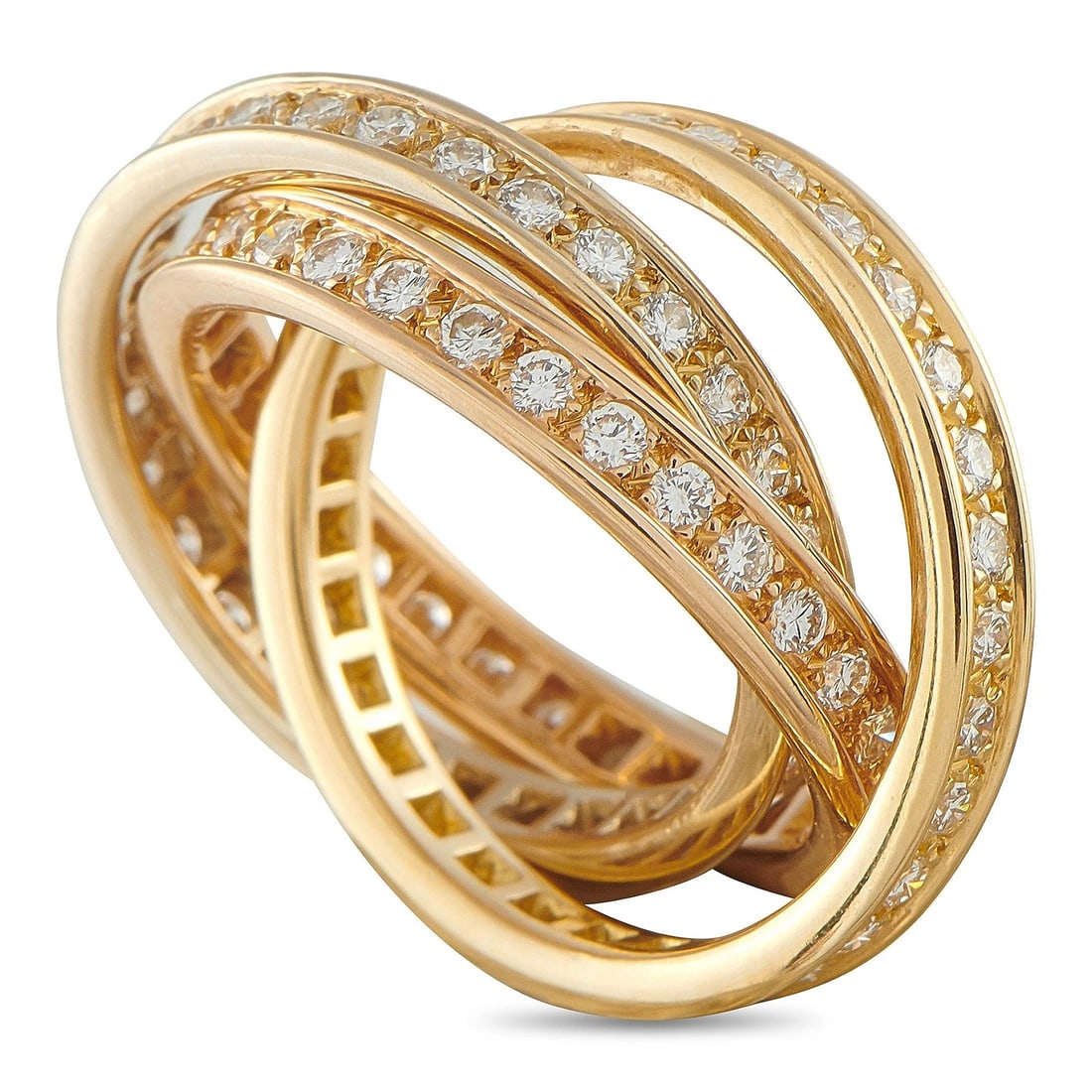 Cartier Trinity 18K Yellow Gold Diamond Ring #5038 (1 of 4)