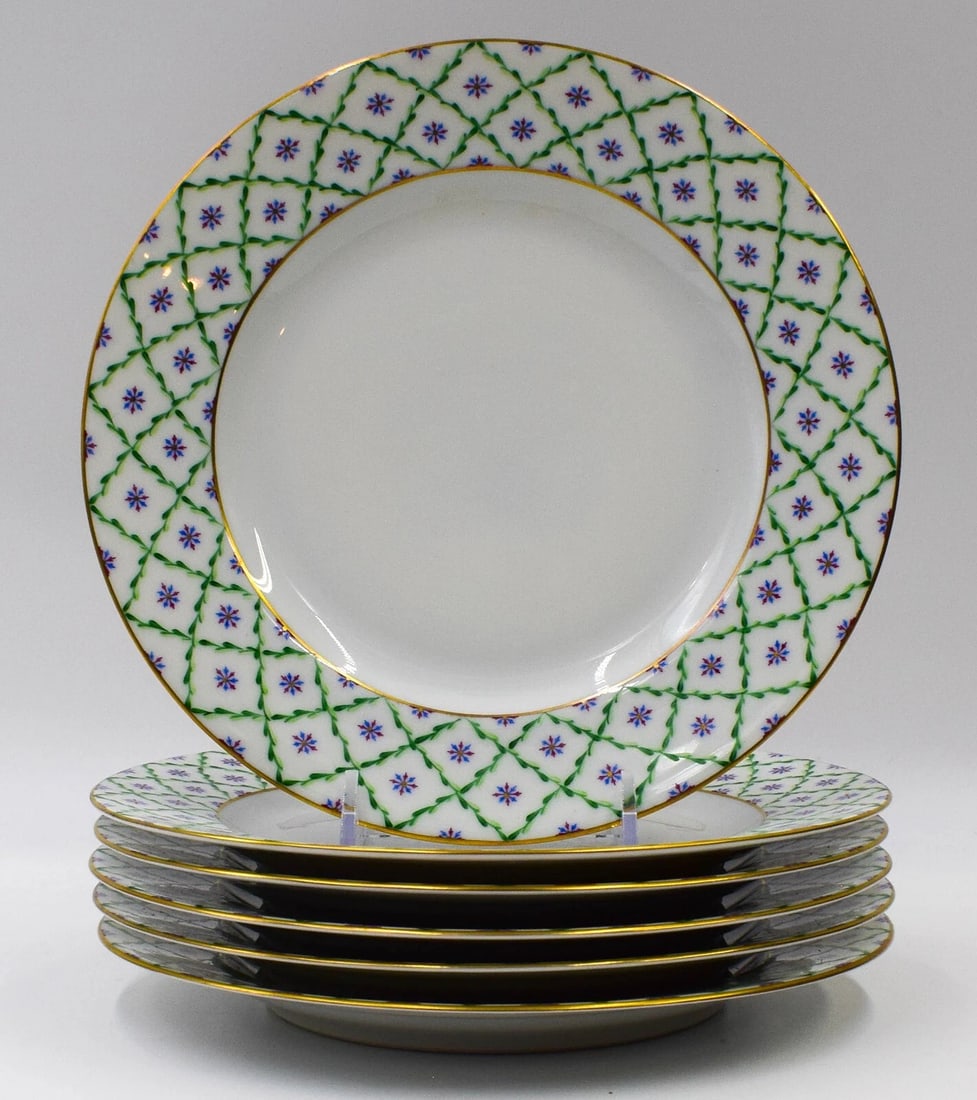 6 Le Tallec Hand Painted French Dessert Plates Made For Barney’s NYC (1 of 5)