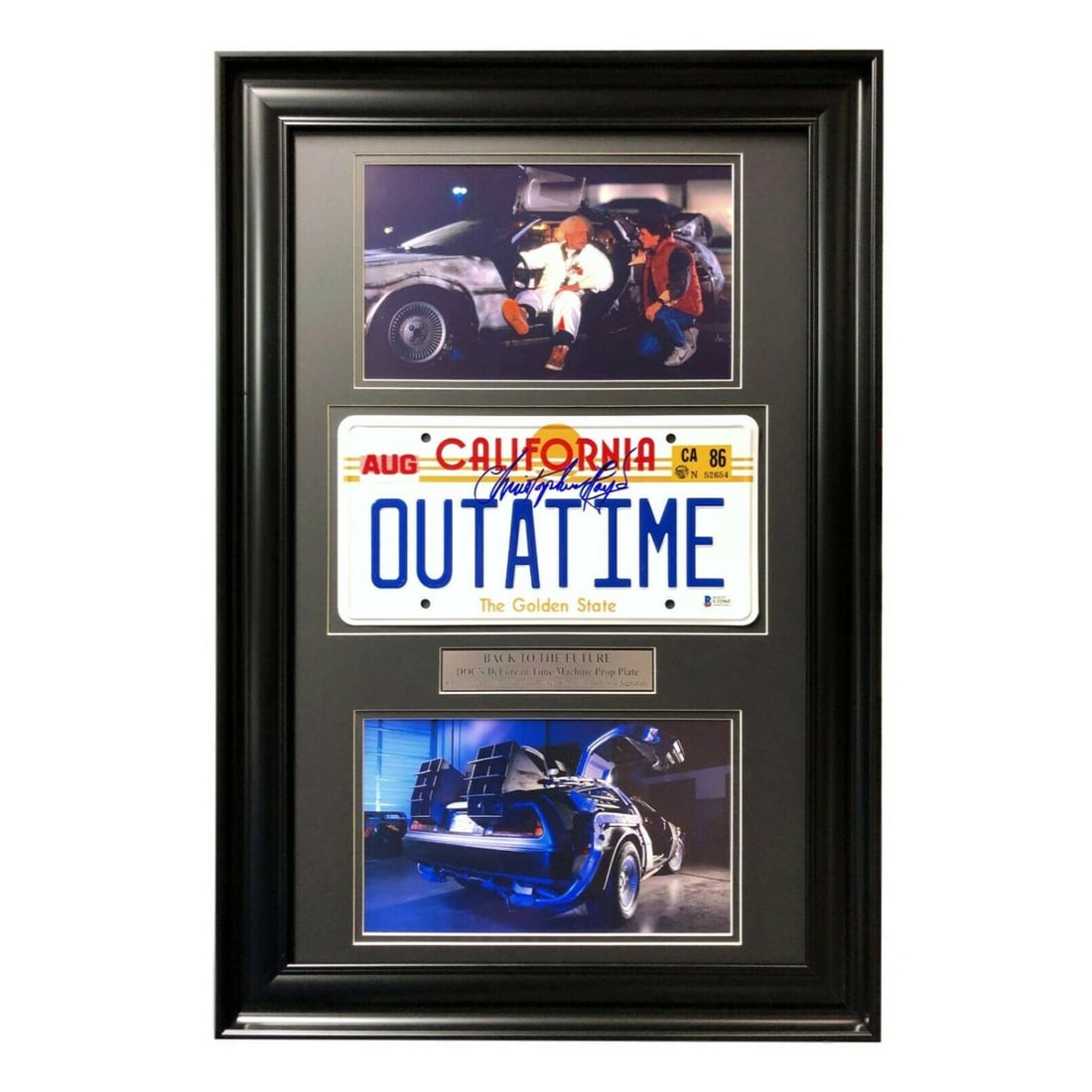 Back to the Future Signed Christopher Lloyd Movie Car License Plate Framed BAS (1 of 1)