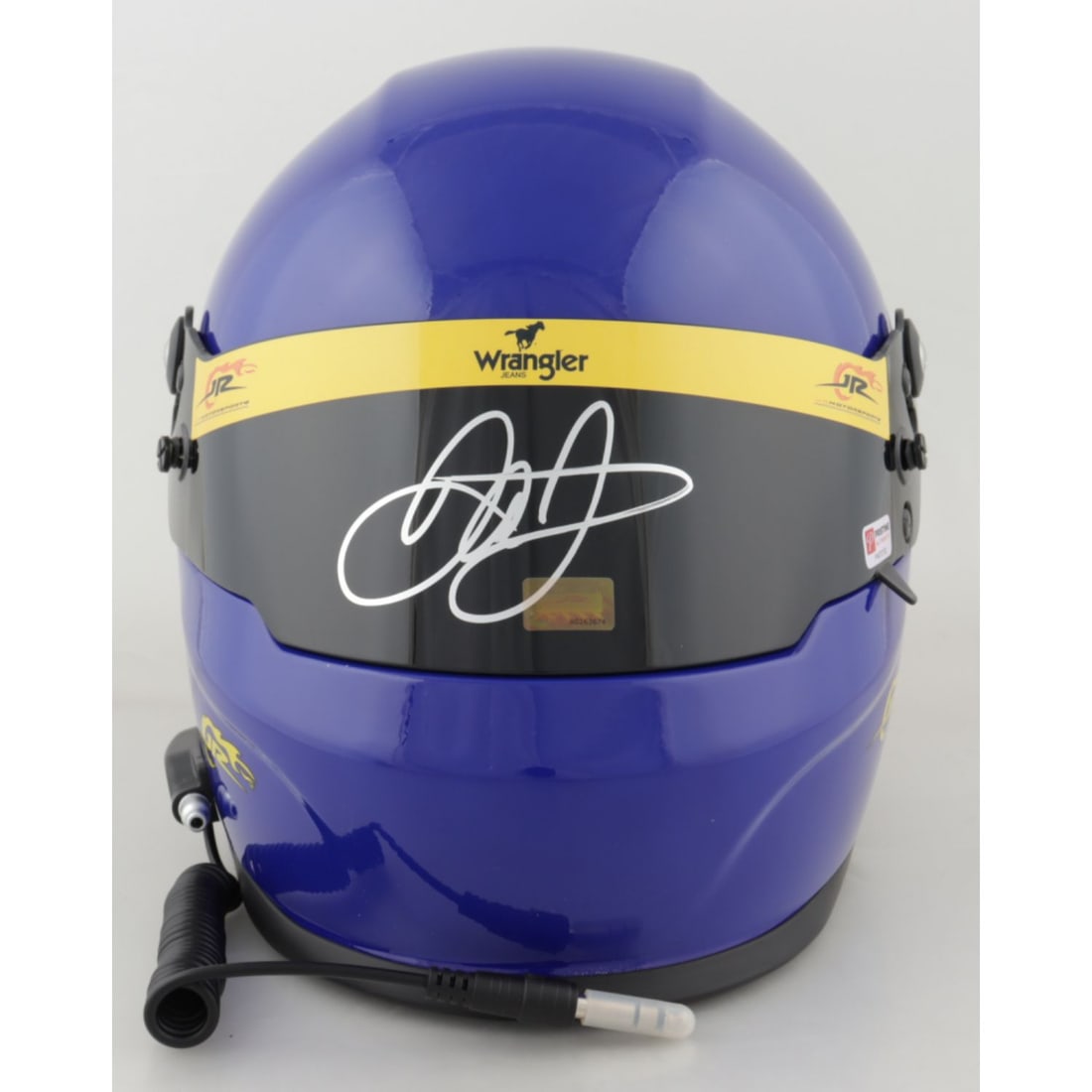 Dale Earnhardt Jr. Signed NASCAR Wrangler #3 Full-Size Helmet (Dale Jr. Hologram & COA): Dale Earnhardt Jr. Signed NASCAR Wrangler #3 Full-Size Helmet (Dale Jr. Hologram & COA)