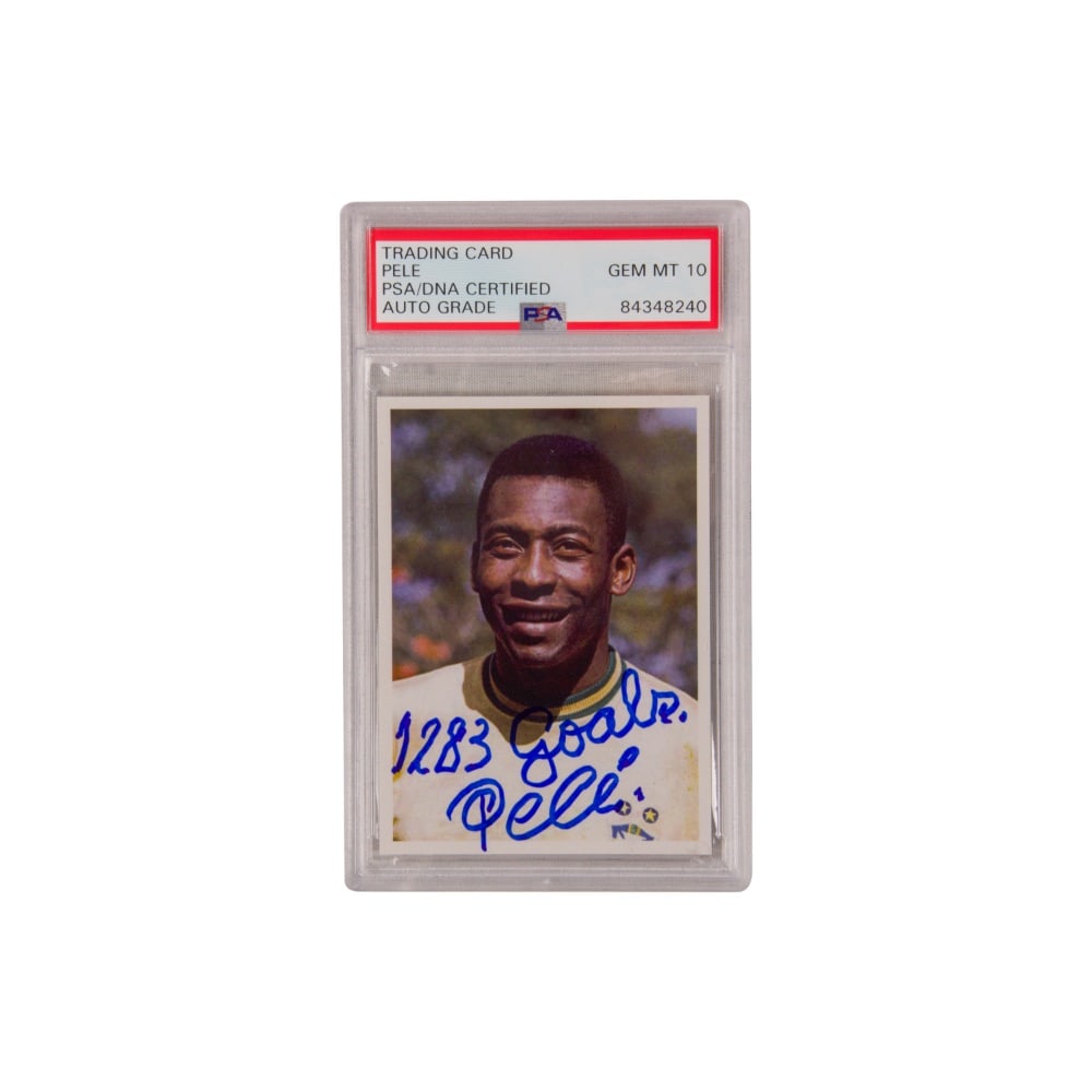 Pele Signed Panini Brazil #23 Card "1283 Goals" Inscribed PSA 10 AUTO (1 of 1)