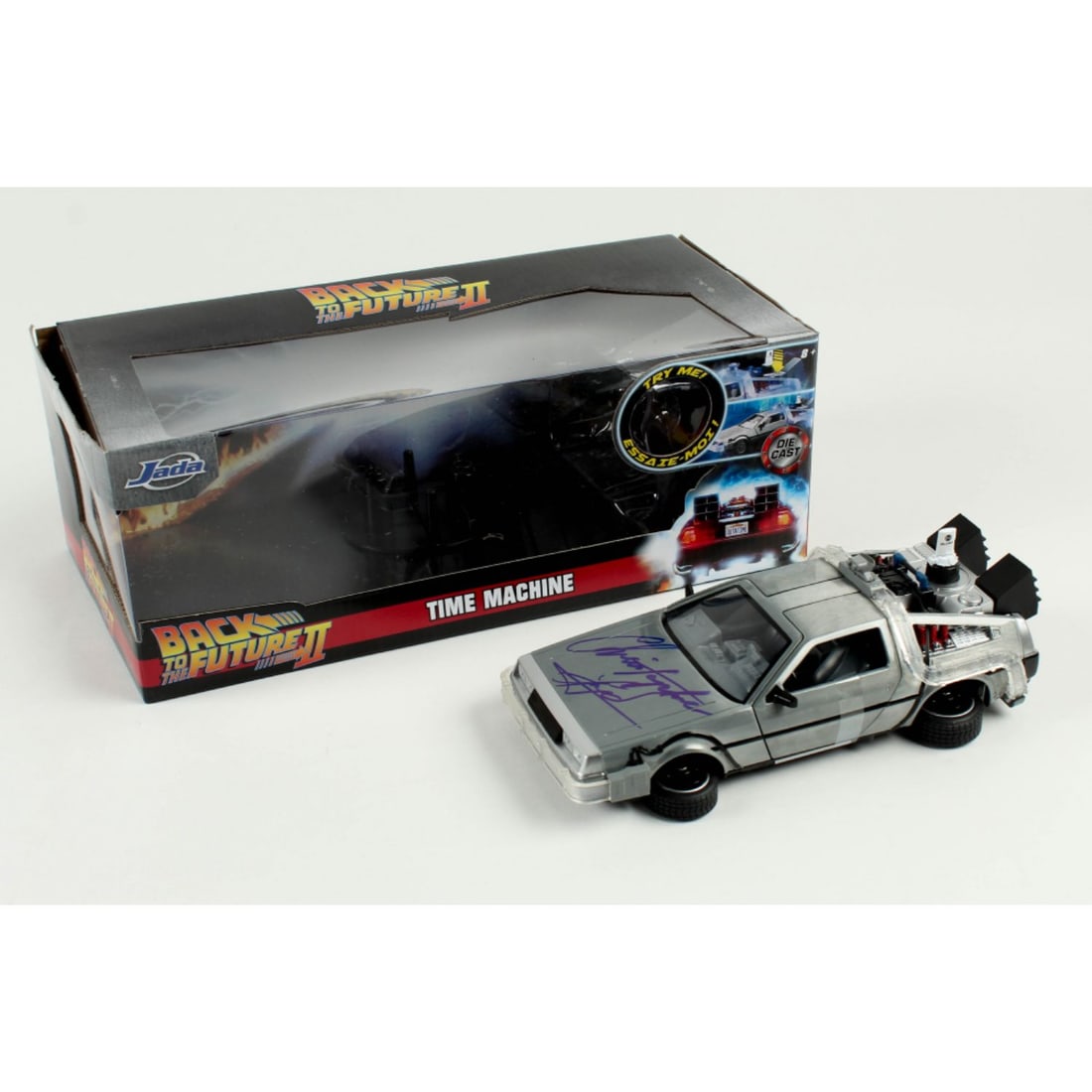Christopher Lloyd Signed "Back to the Future II" DeLorean Time Machine 1:24 Scale Die-Cast Car (1 of 2)
