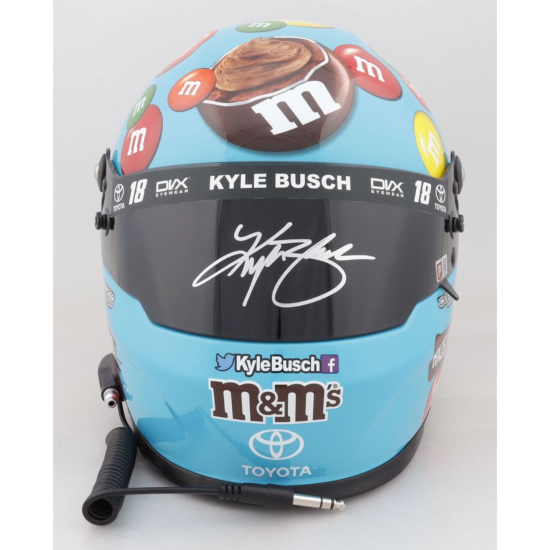 Kyle Busch Signed NASCAR M&M's Hazelnut Spread Full-Size Helmet (PA COA): Kyle Busch Signed NASCAR M&M's Hazelnut Spread Full-Size Helmet (PA COA)