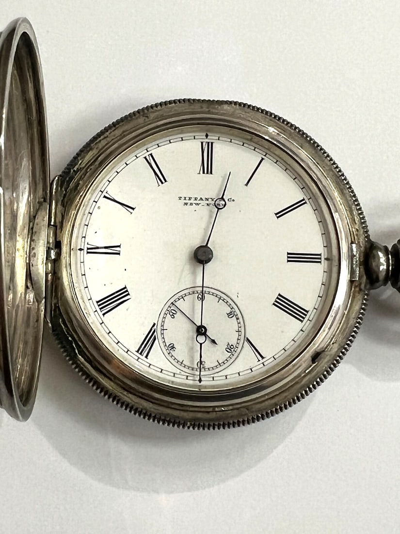 VINTAGE TIFFANY & CO. 504473 935 SILVER MECHANICAL POCKET WATCH: VINTAGE TIFFANY & CO. 504473 935 SILVER MECHANICAL POCKET WATCH