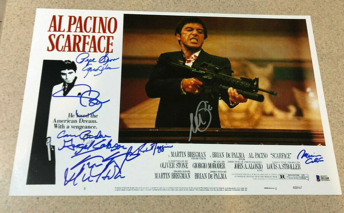 Scarface Cast Signed (10) 11x17 Poster Photo Autograph Beckett BAS COA: Scarface Cast Signed (10) 11x17 Poster Photo Autograph Beckett BAS COA