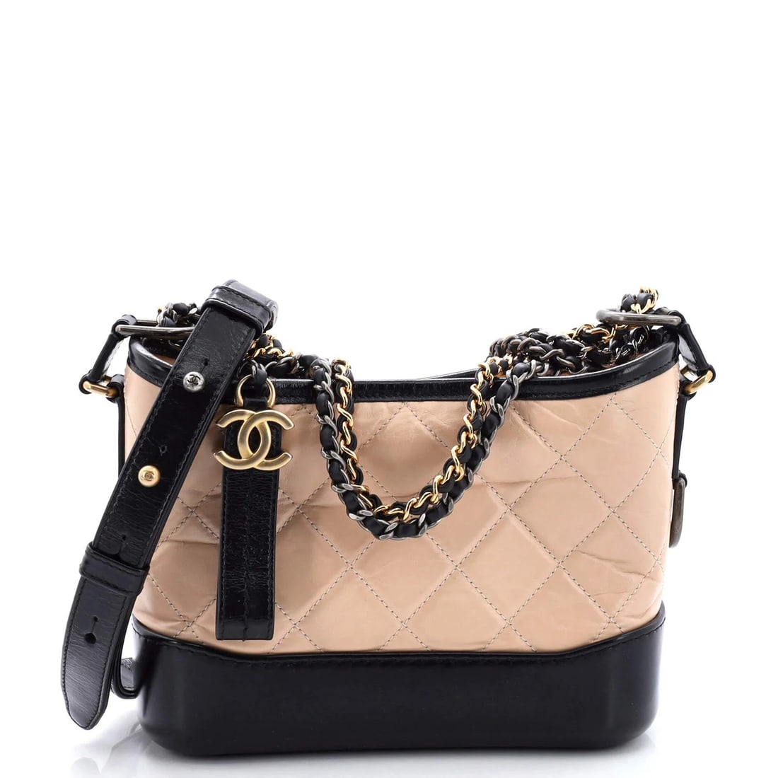 Chanel Bicolor Gabrielle Hobo Quilted Aged Calfskin Small (1 of 9)