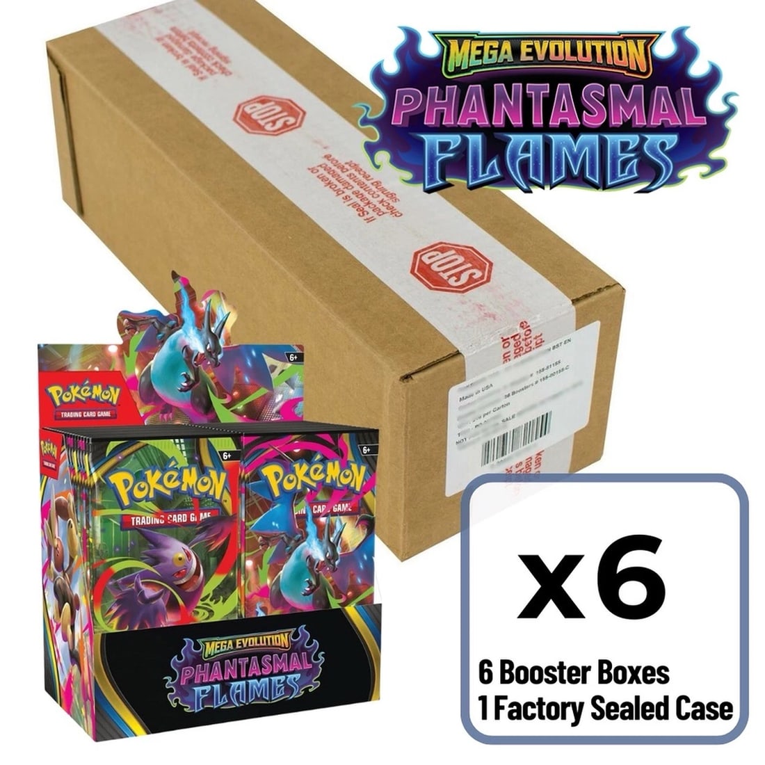 Pokemon Phantasmal Flames (ME02) Booster Case 6 Boxes Factory Sealed IN HAND! (1 of 2)