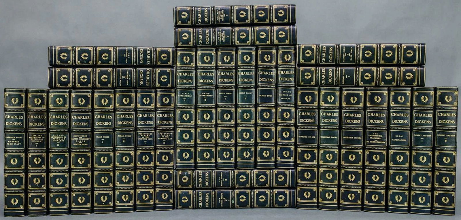 c.1890 Works of Charles Dickens Fine Leather Bindings Illustrated Rare (1 of 12)