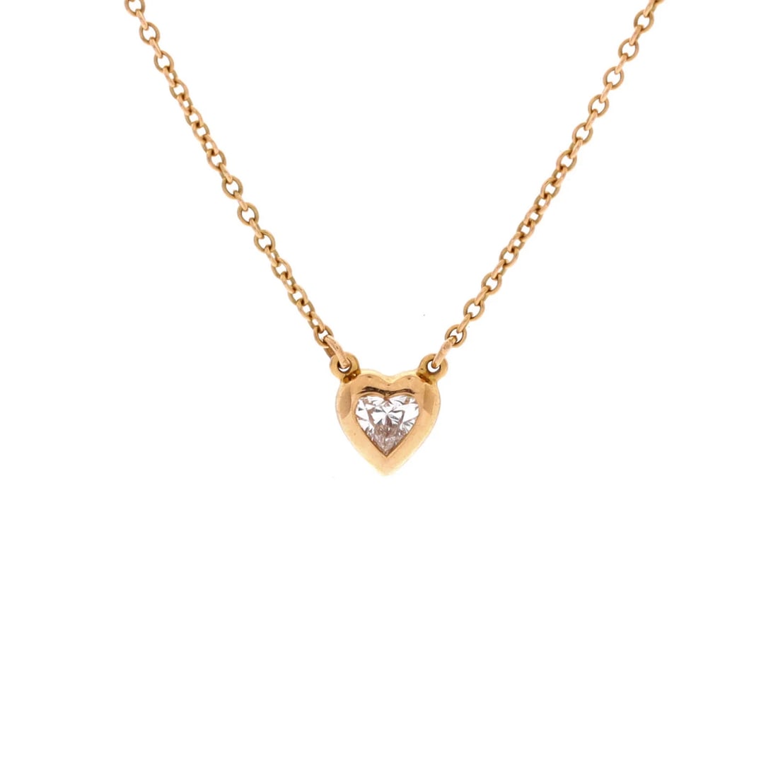 Tiffany & Co. Elsa Peretti Diamonds By The Yard Heart Pendant Necklace 18K (1 of 3)