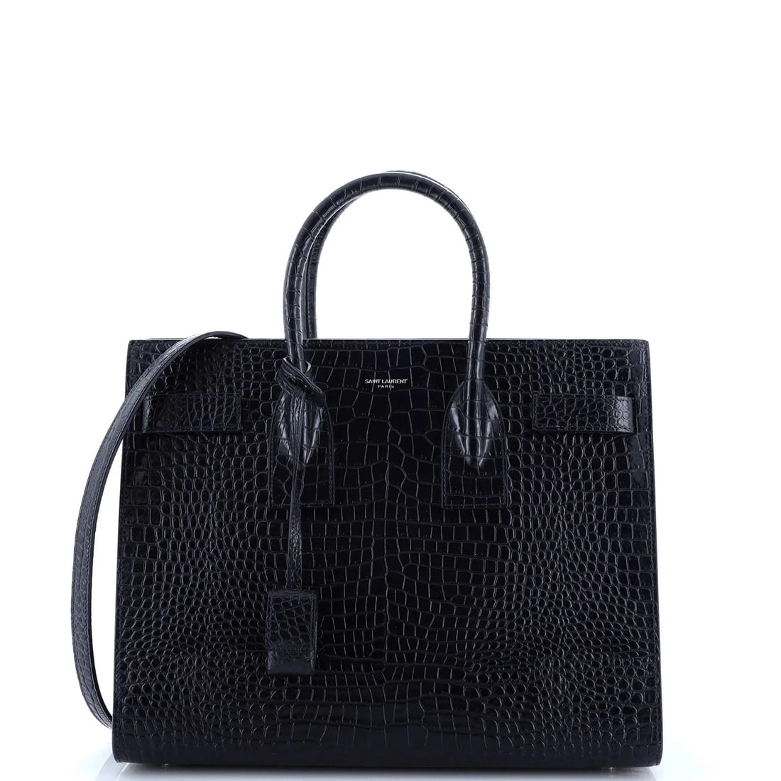 Saint Laurent Sac de Jour NM Bag Crocodile Embossed Patent Small (1 of 5)