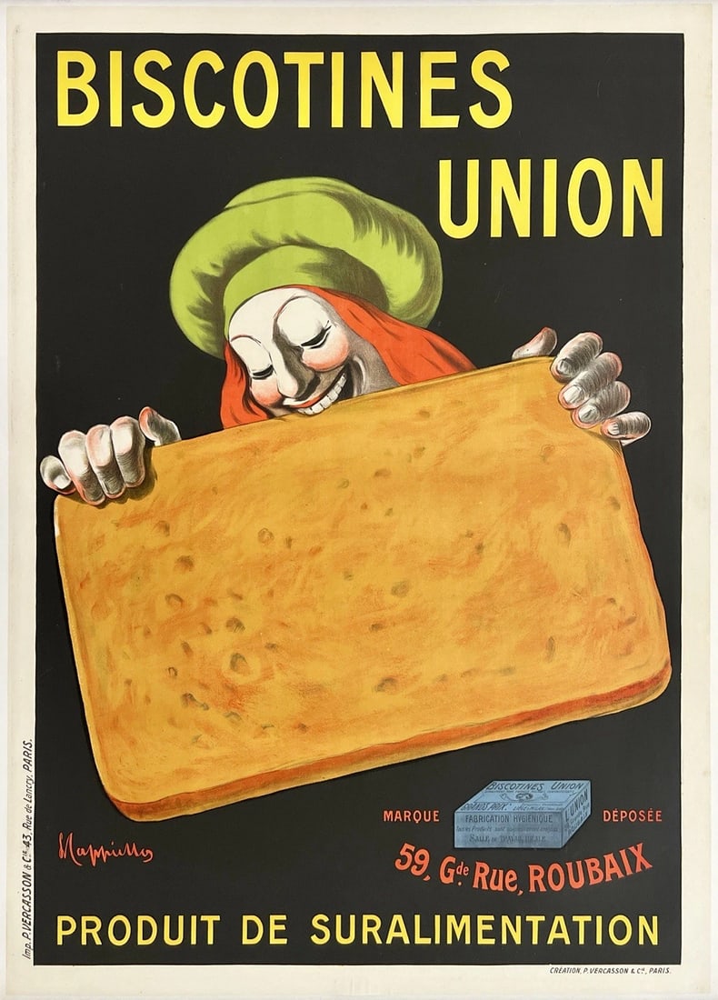 Original Vintage Poster BISCOTINES UNION French Advertising CAPPIELLO LINEN (1 of 5)